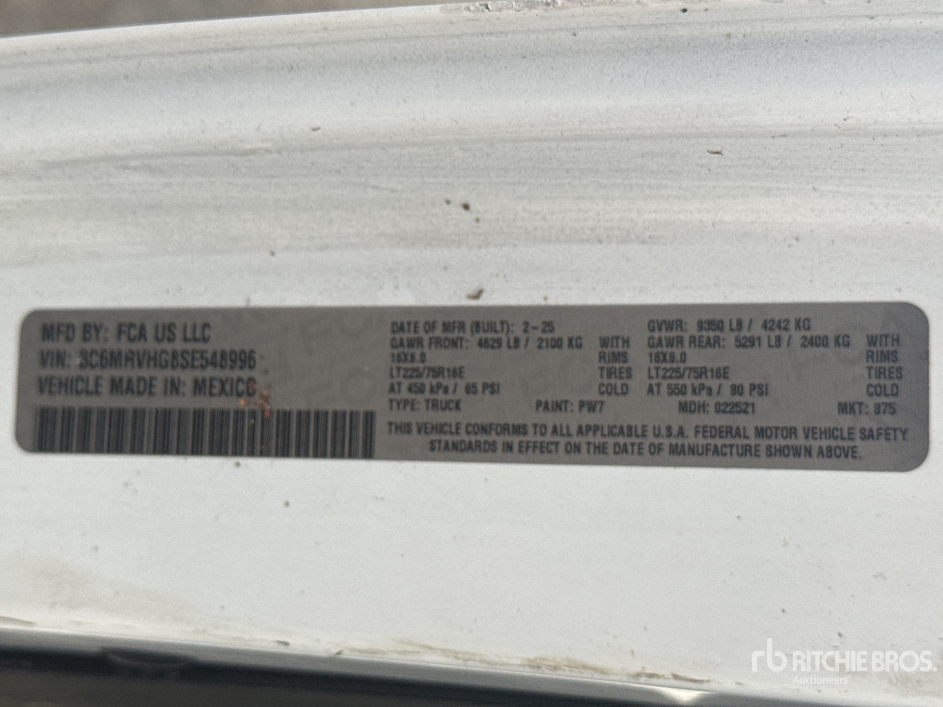 2025 Ram PROMASTER 3500