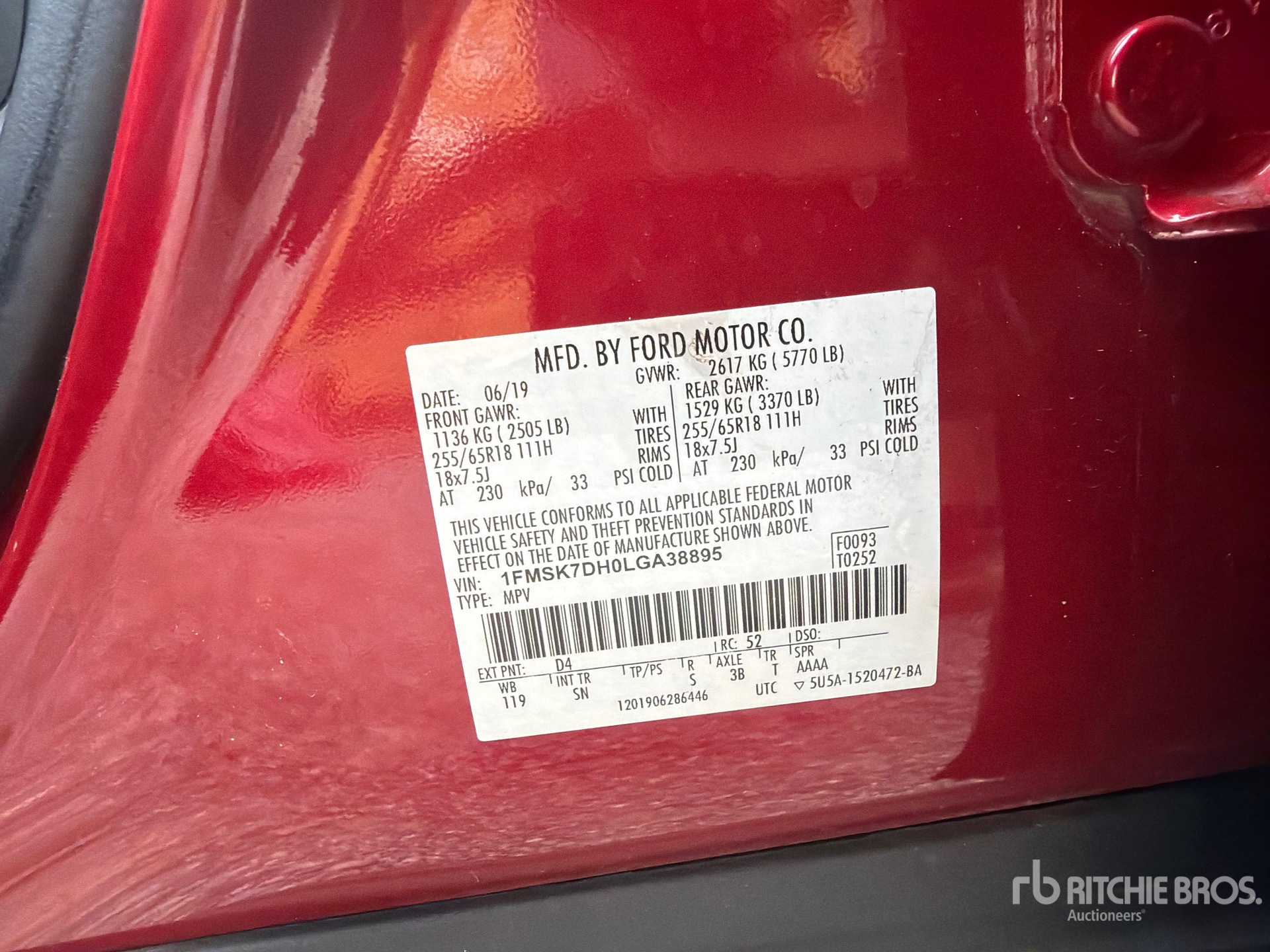 General Appearance with Serial Number / VIN