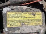 Engine with Emission Label