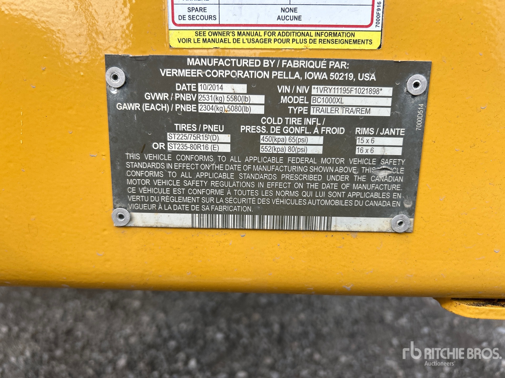 2015 Vermeer BC1000XL