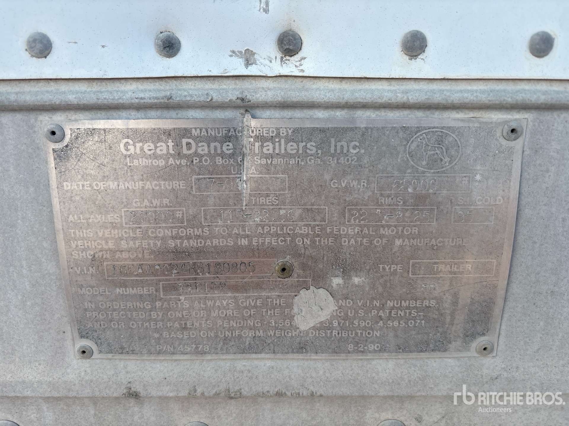 1994 Great Dane 48 ft x 102 in T/A
