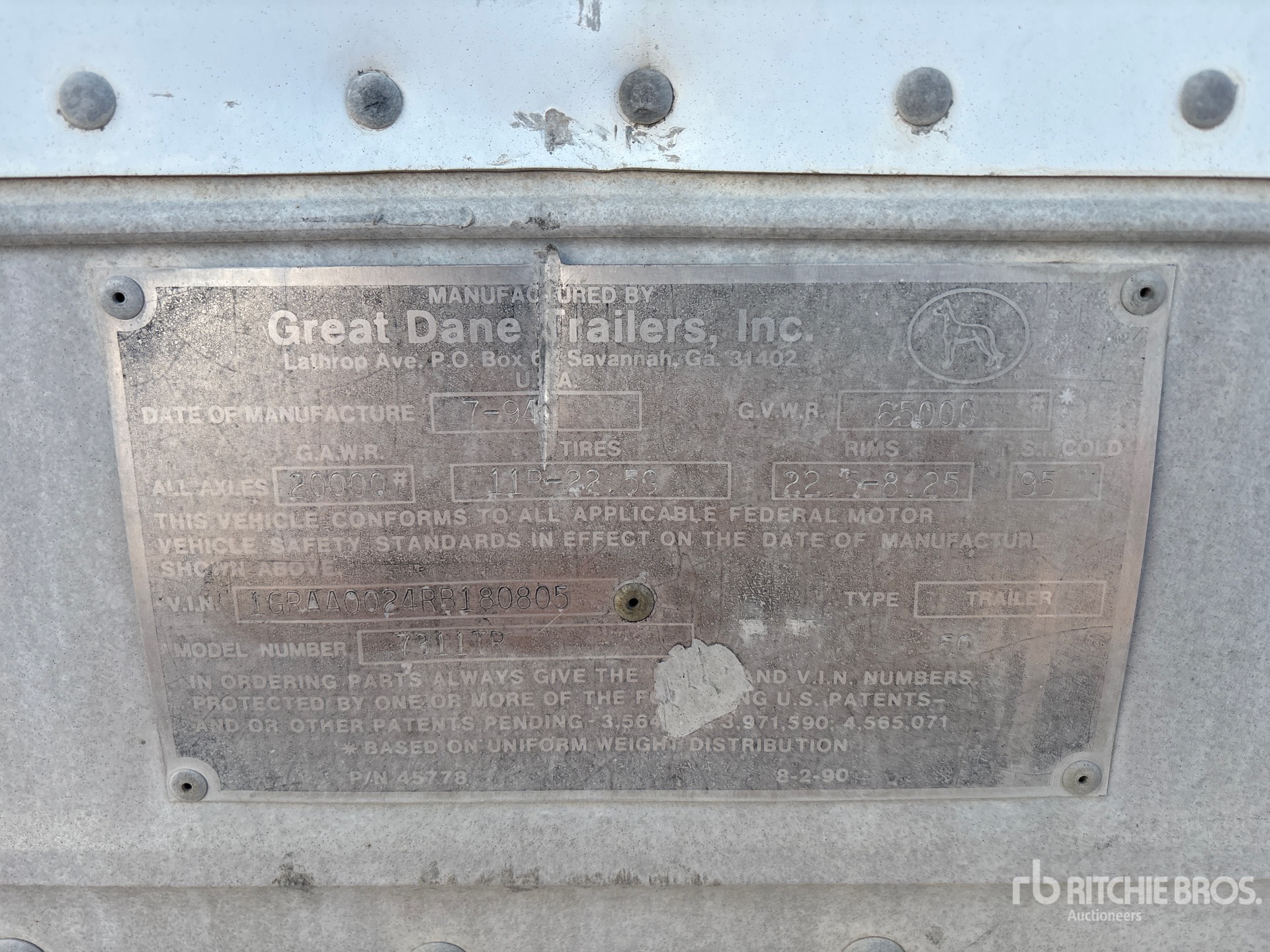 1994 Great Dane 48 ft x 102 in T/A