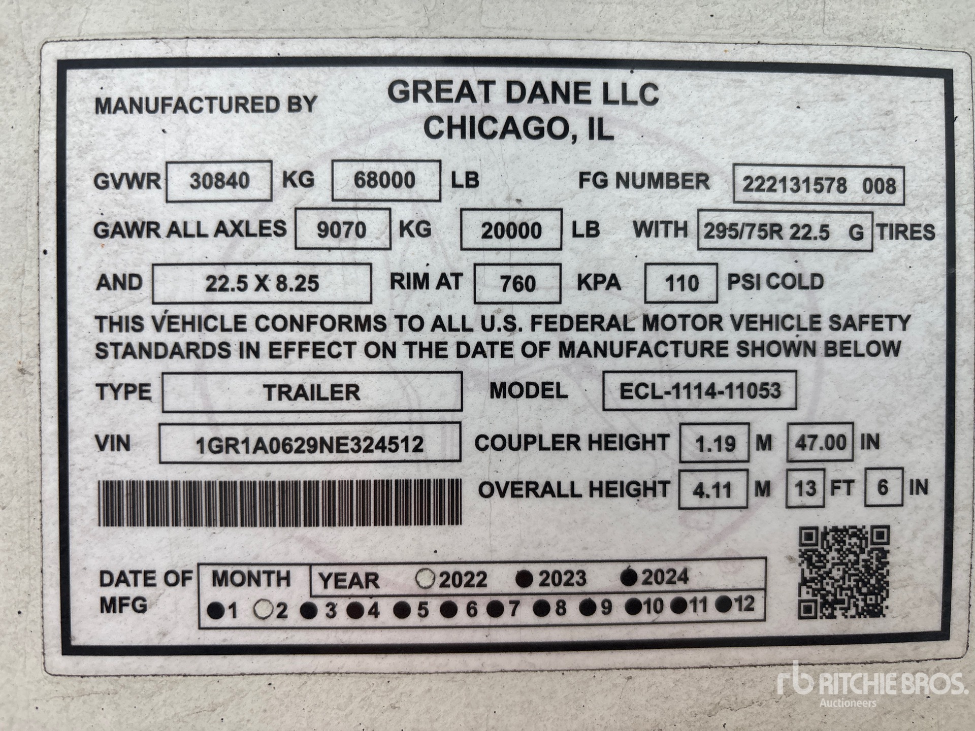 2022 Great Dane ECL111411053