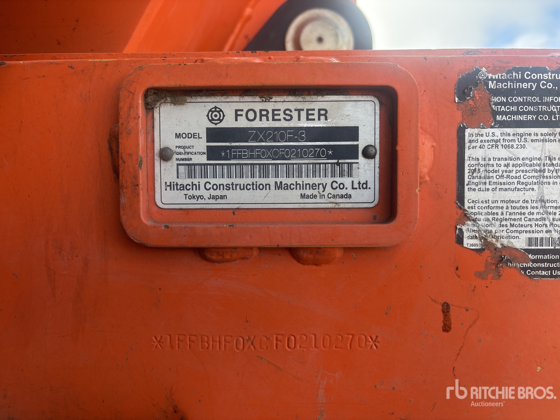 2015 Hitachi ZX210F-3