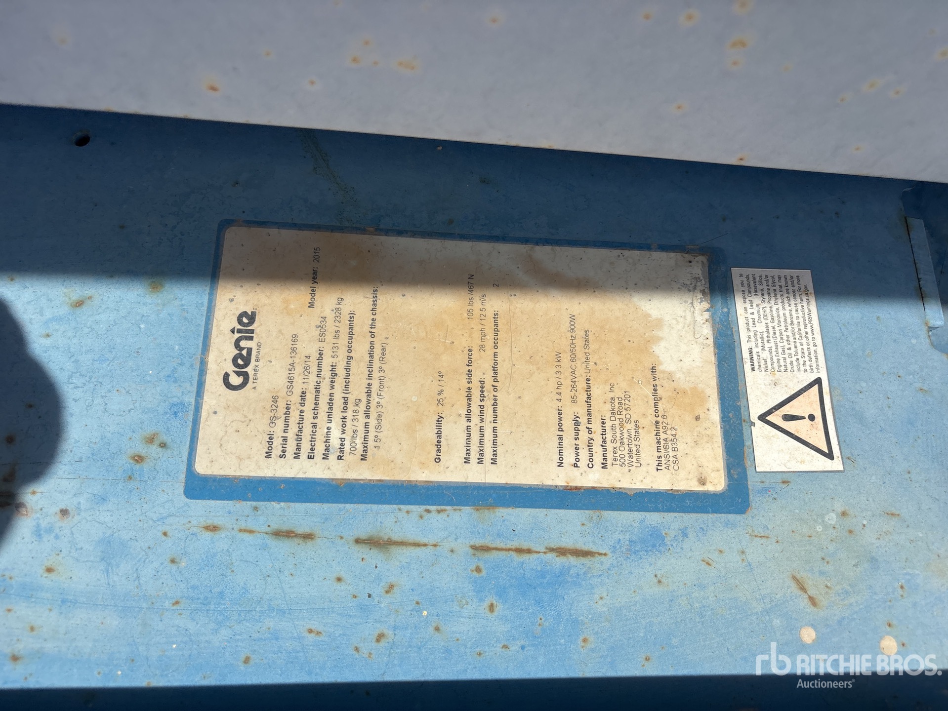 2015 Genie GS-3246