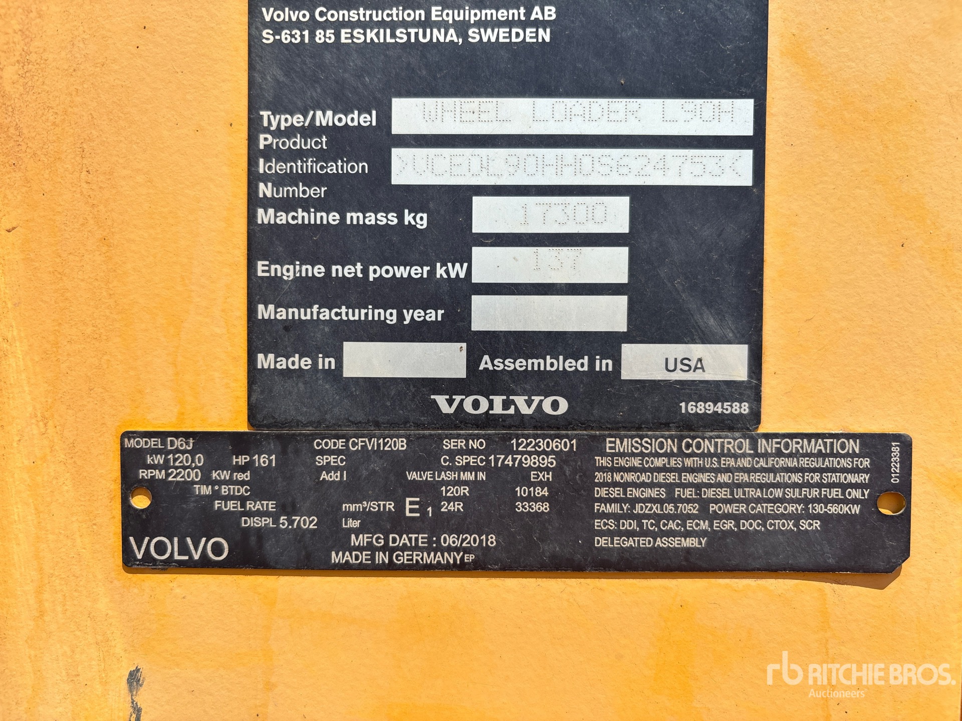 General Appearance with Serial Number / VIN