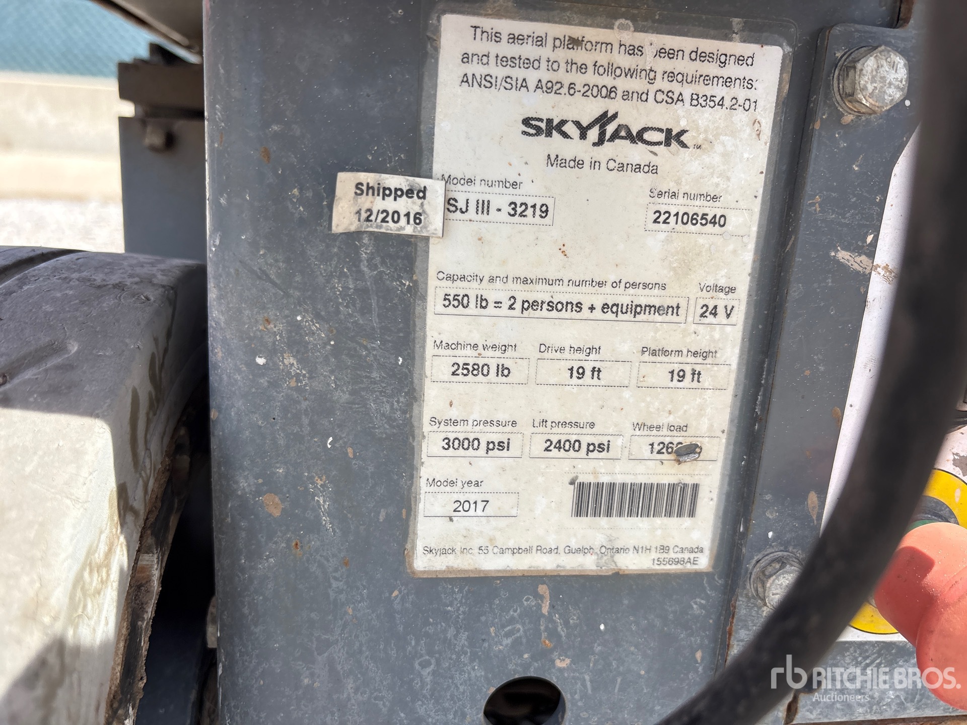 2017 Skyjack SJIII3219