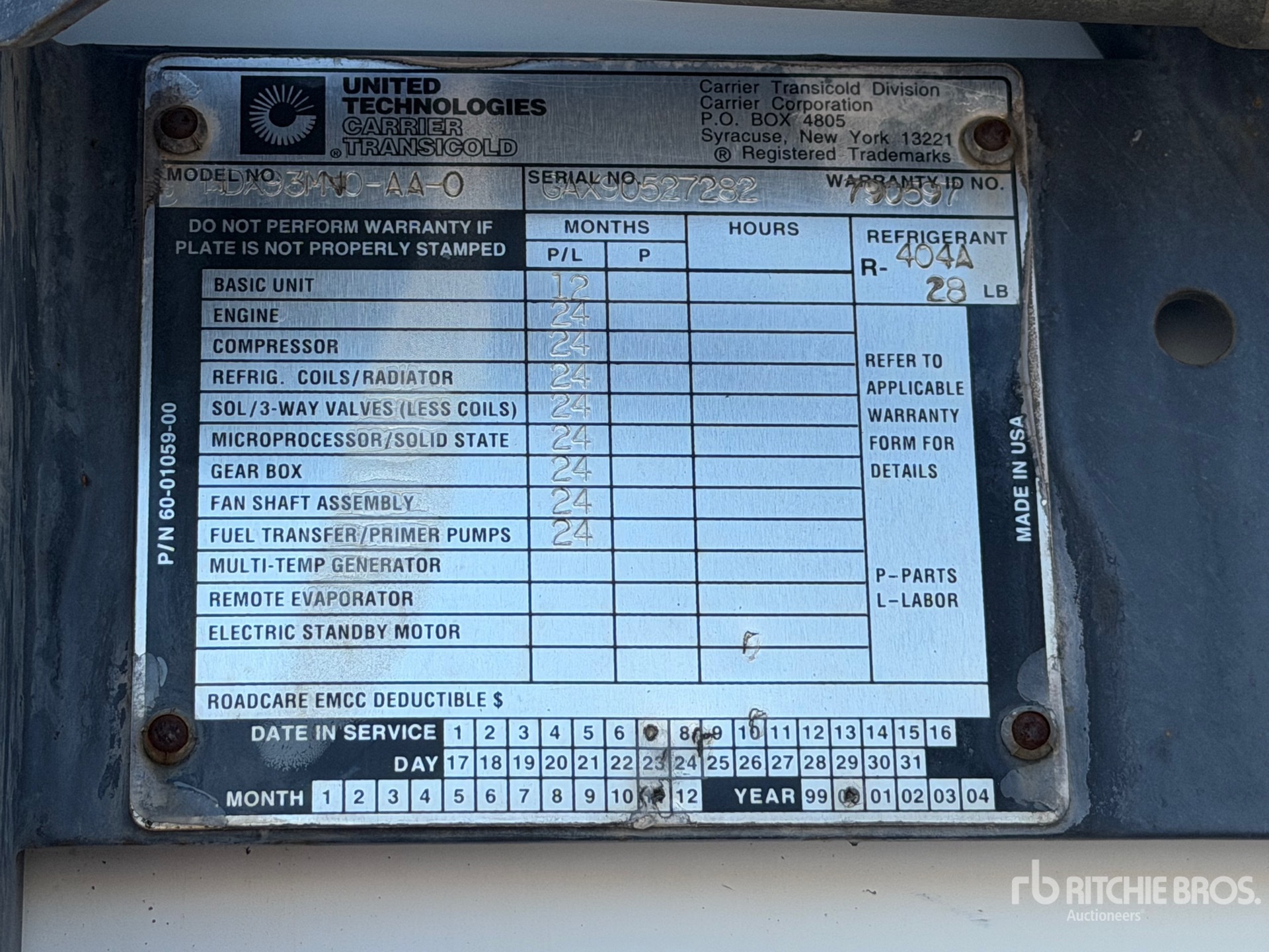 1999 Utility 53 ft T/A Caja Seca /