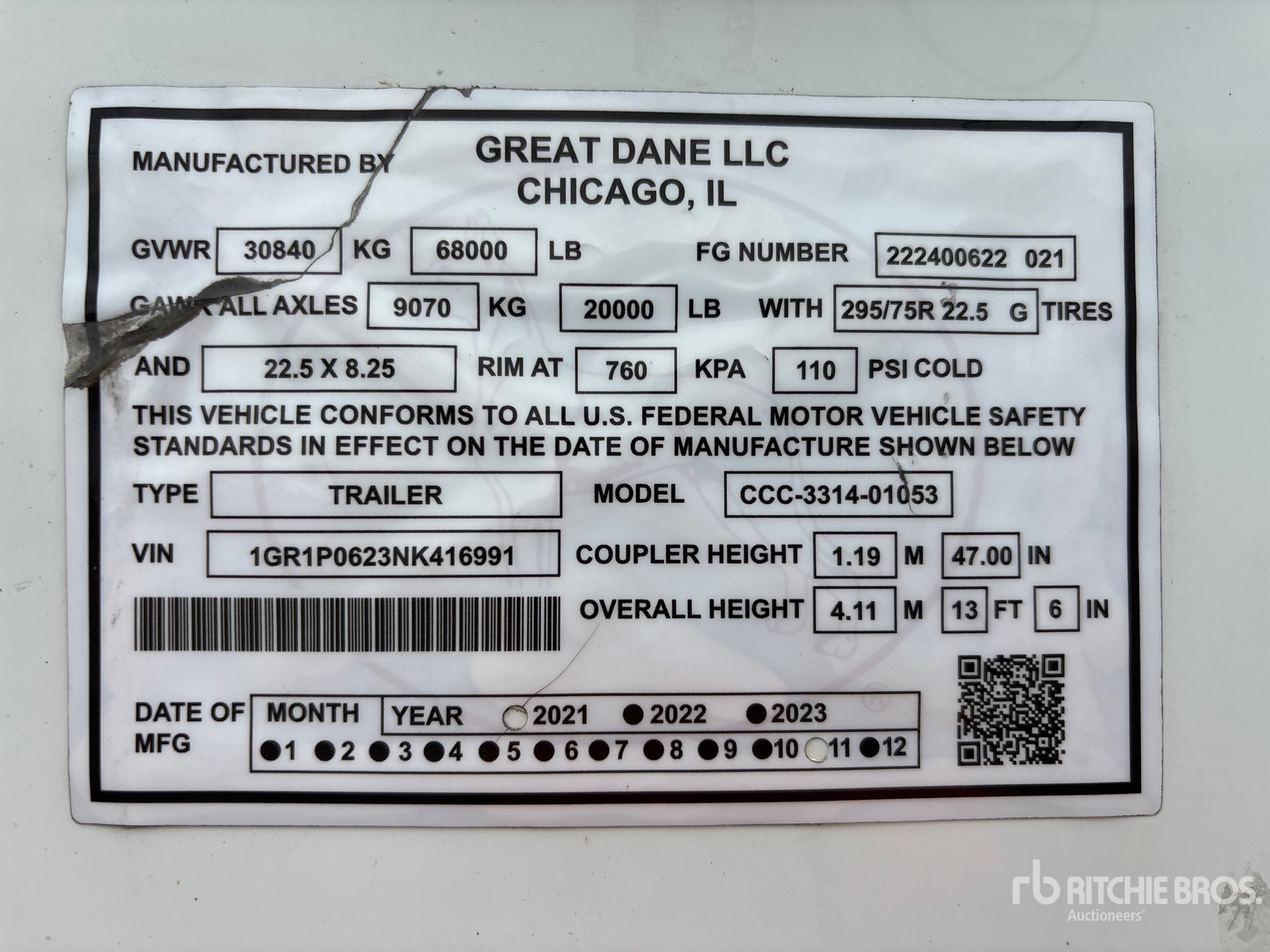 2022 Great Dane CCC-3314-01053