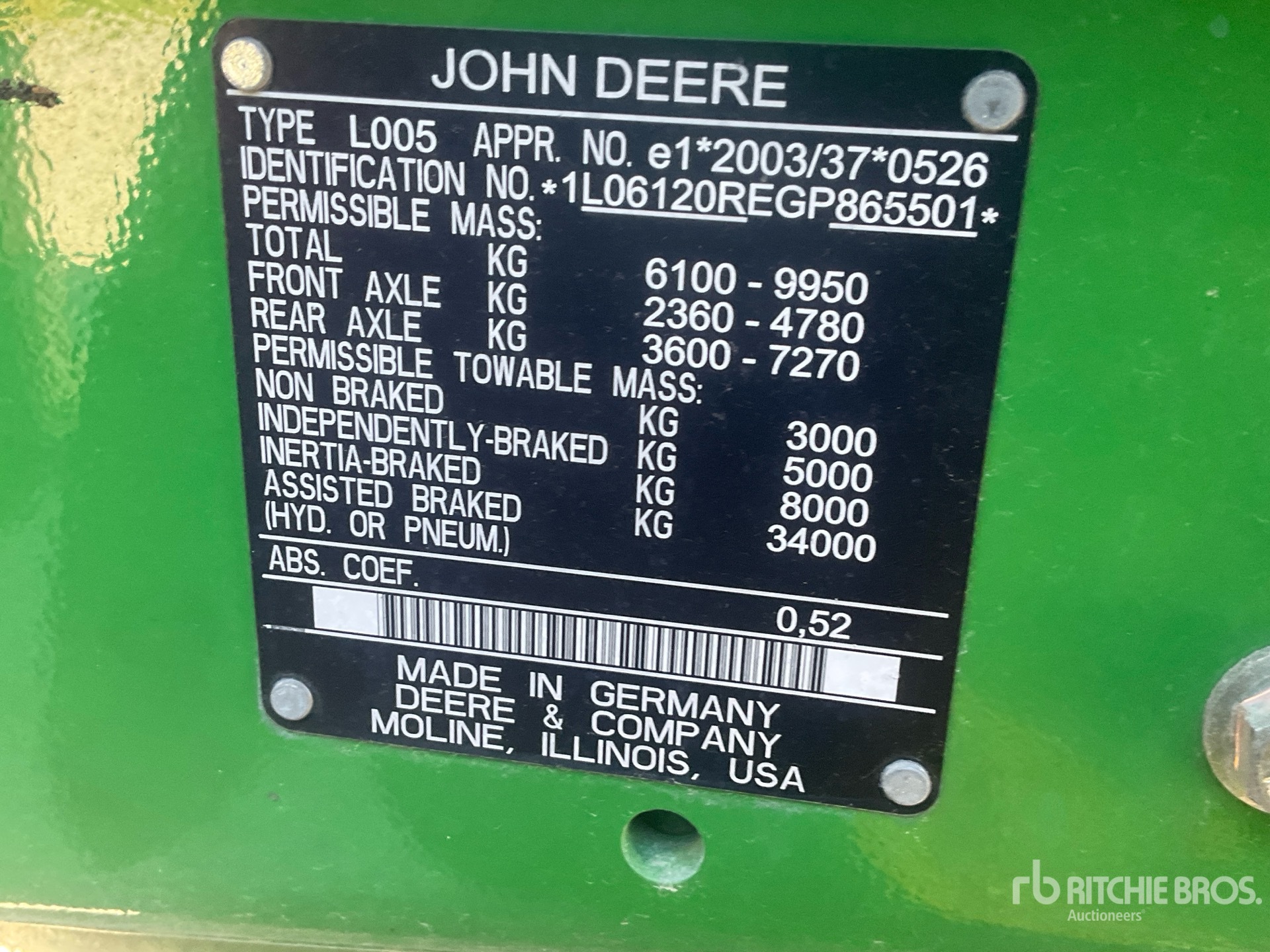 2016 John Deere 6120R