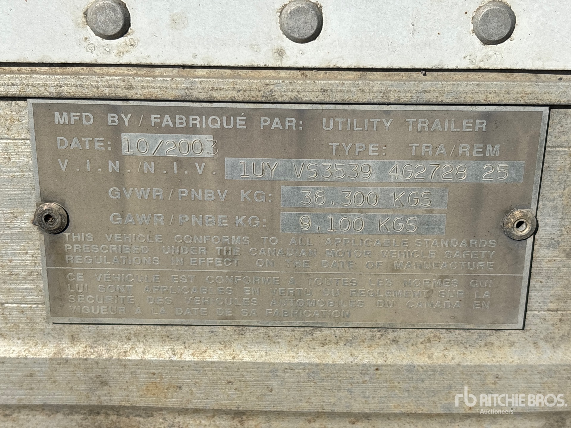 2004 Utility 53 FT TRI/A