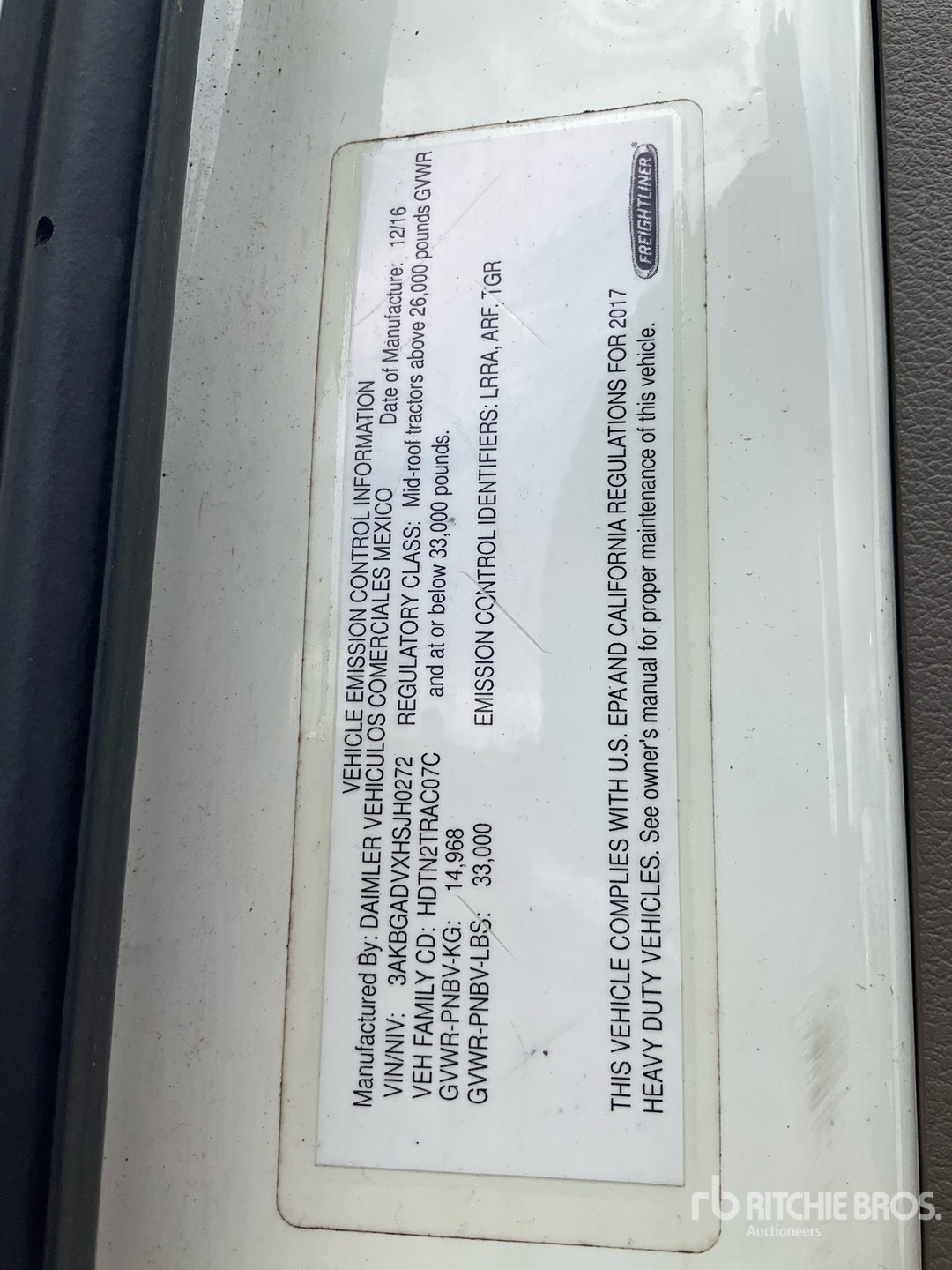 2017 Freightliner CASCADIA 113