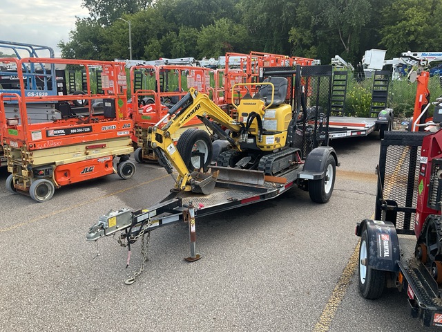 2018 Yanmar SV08 Mini Excavator w/Pratt S/A Trailer