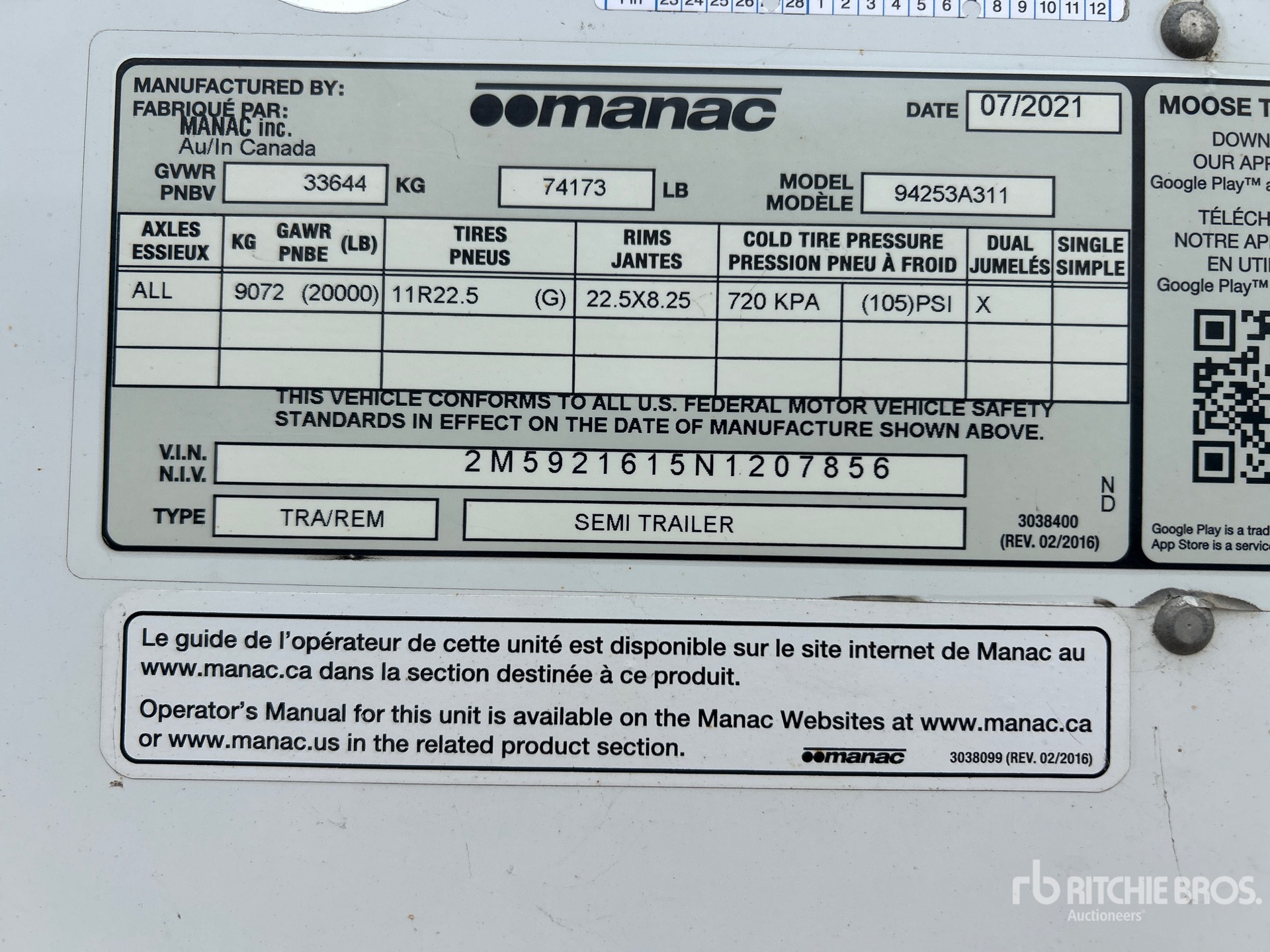 2022 Manac 94253A311