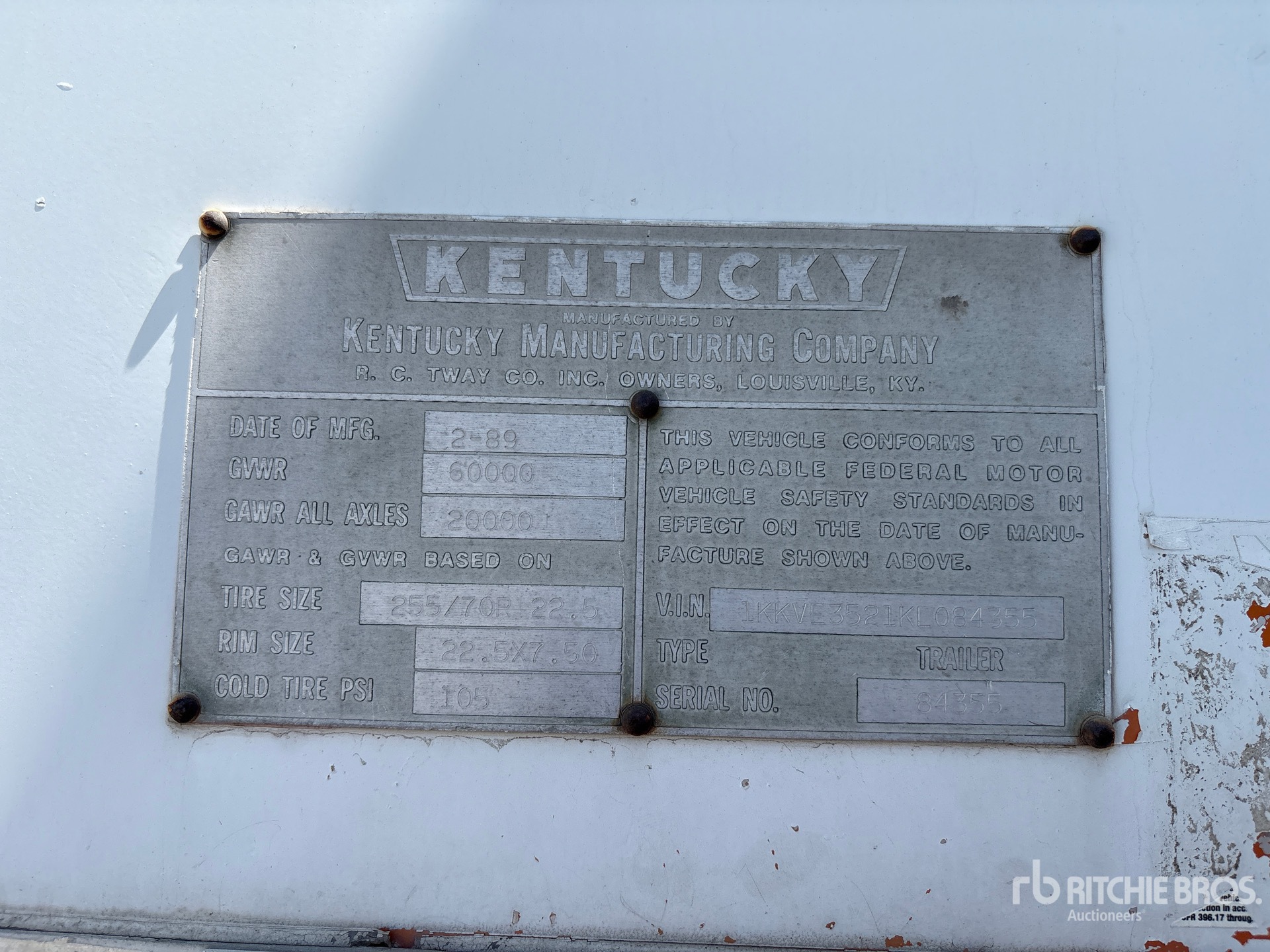 1989 Kentucky 35 FT X 102 IN