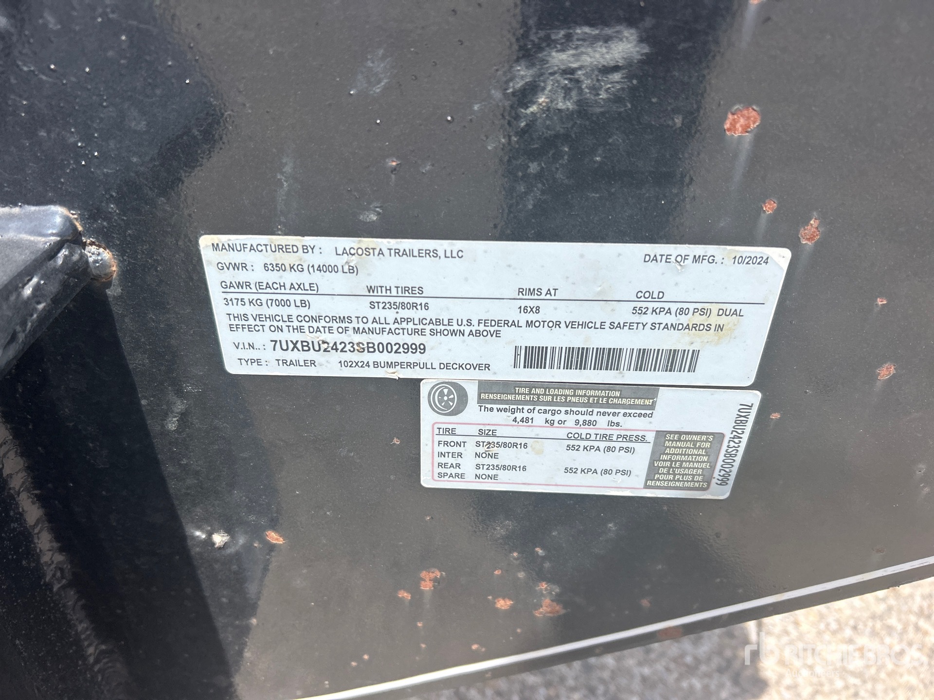 General Appearance with Serial Number / VIN