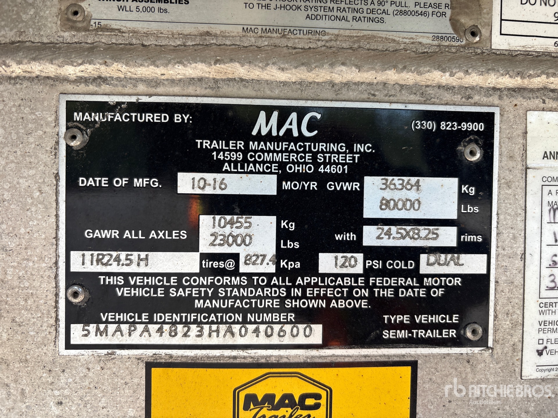 2017 Mac 48 ft T/A