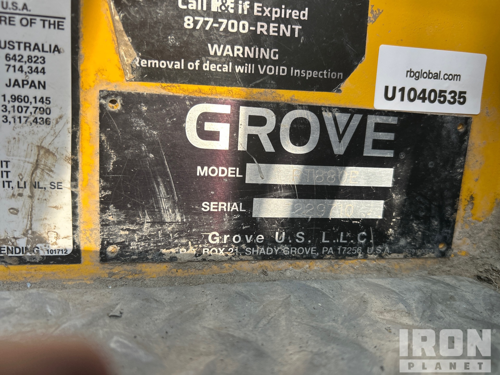 2010 Grove RT880E