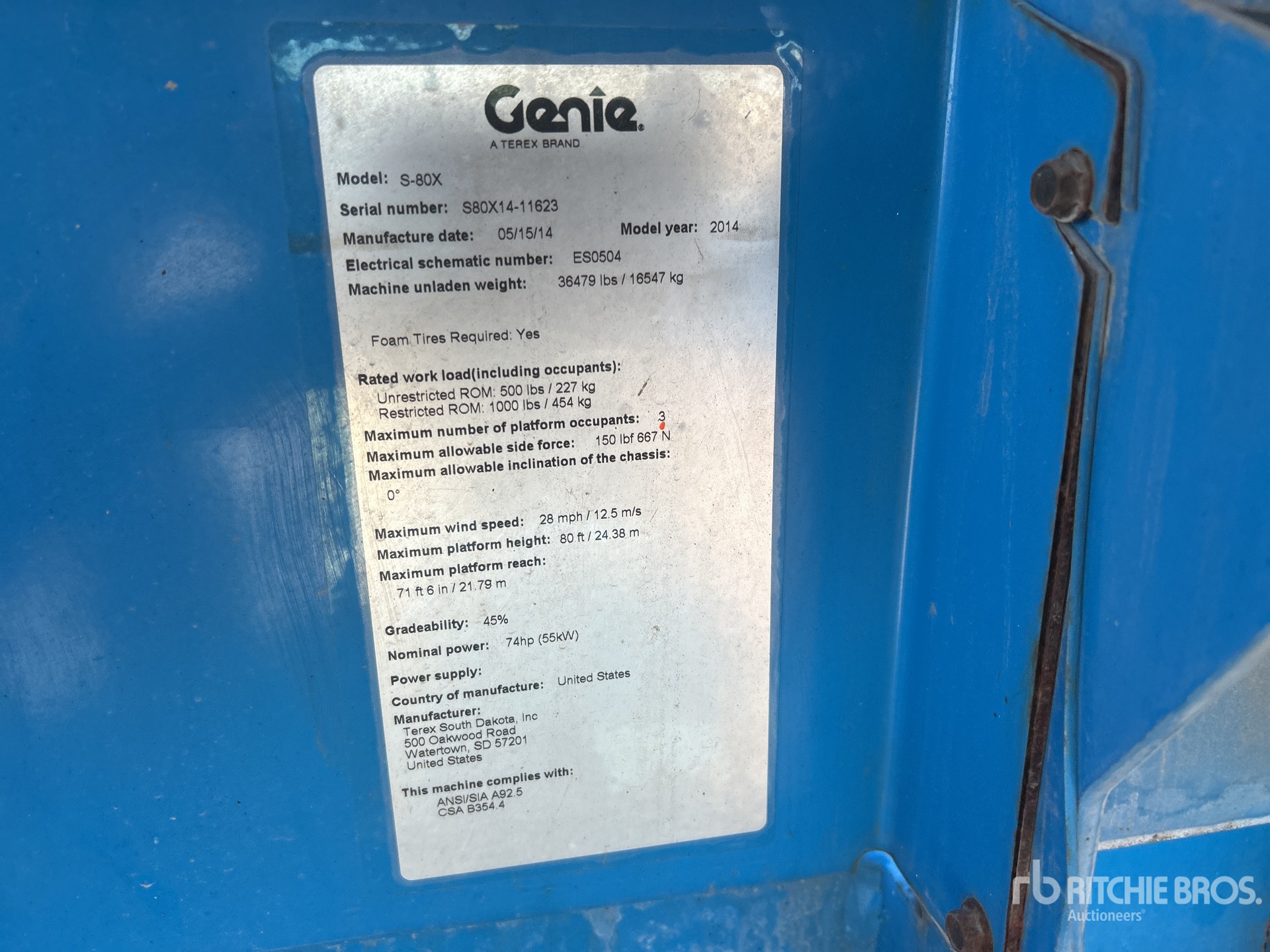 2014 Genie S-80X