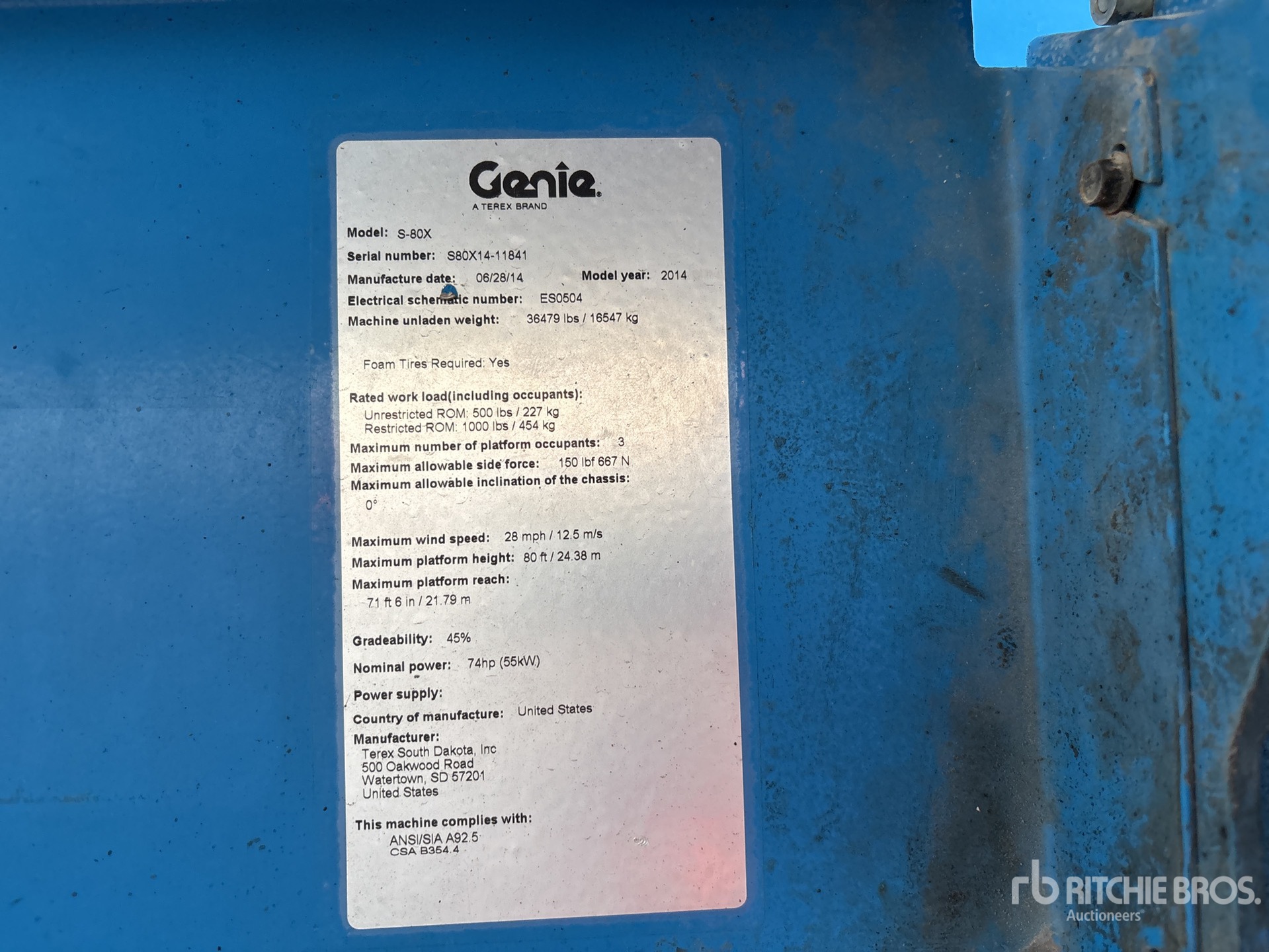 2014 Genie S-80X