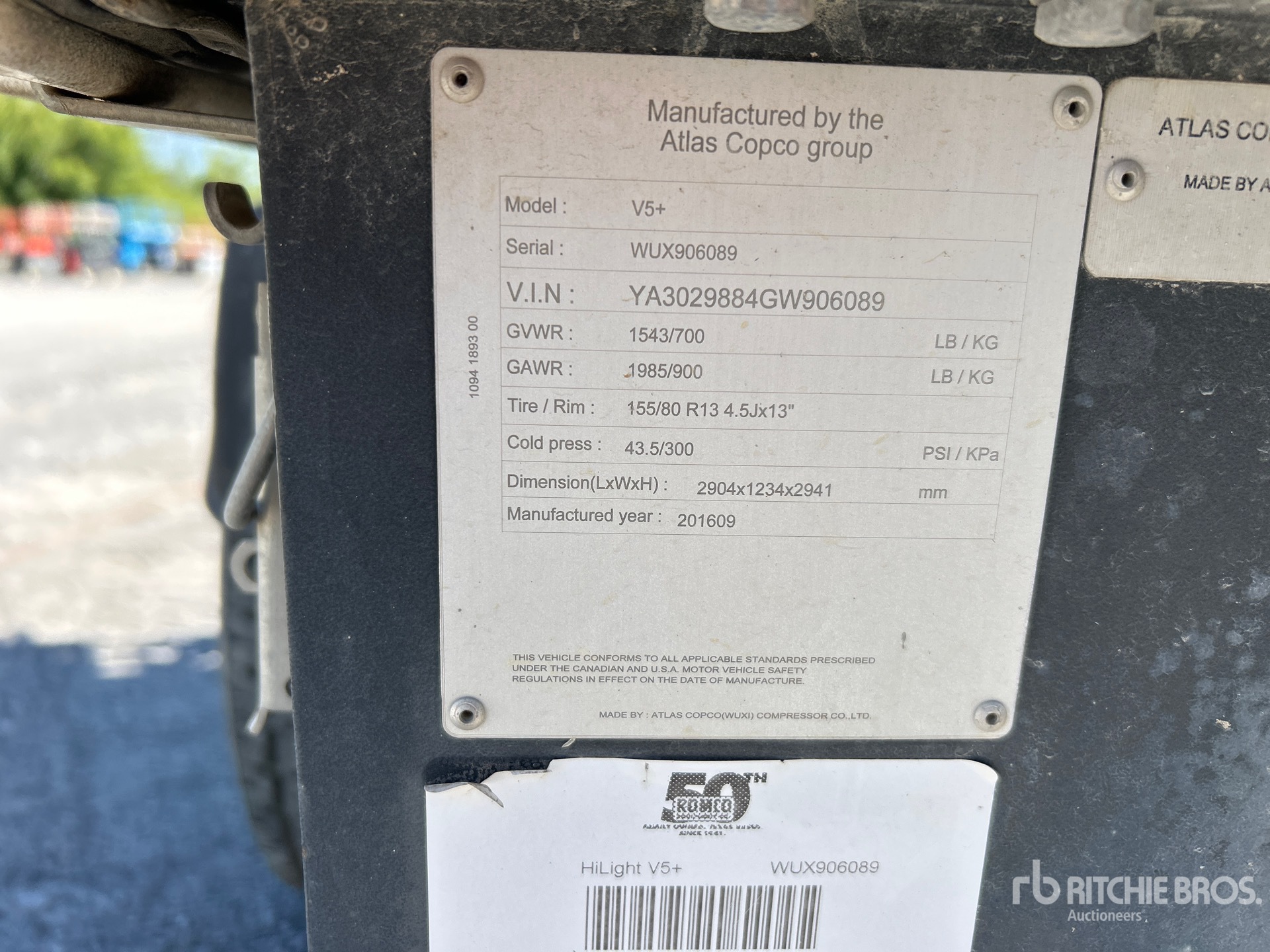 2016 Atlas Copco V5+