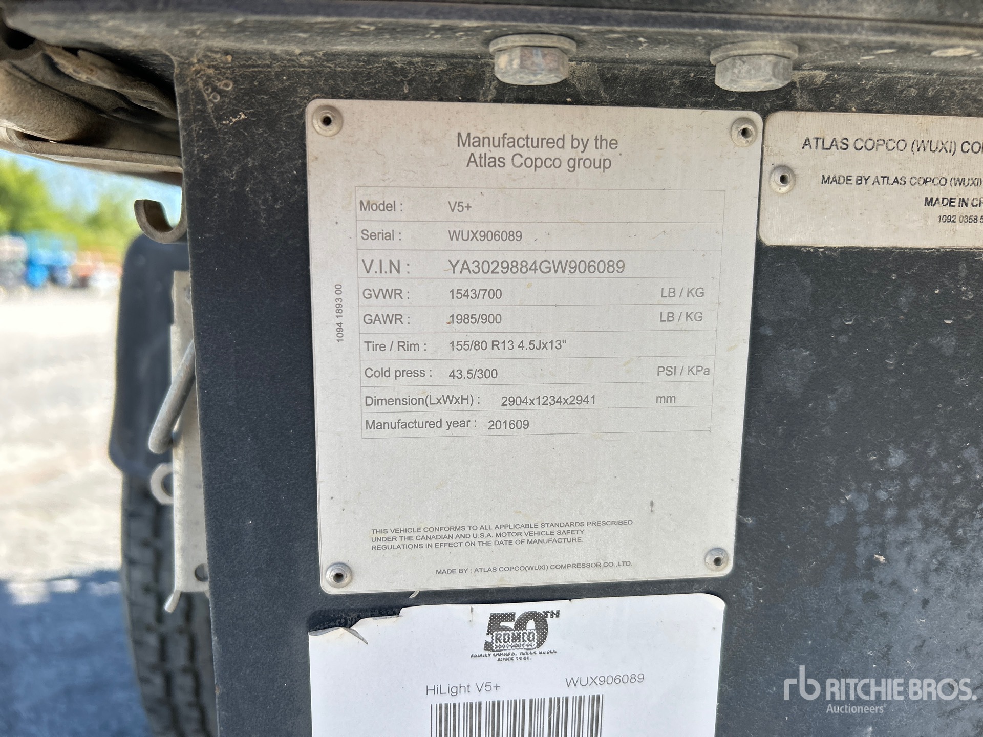 2016 Atlas Copco V5+