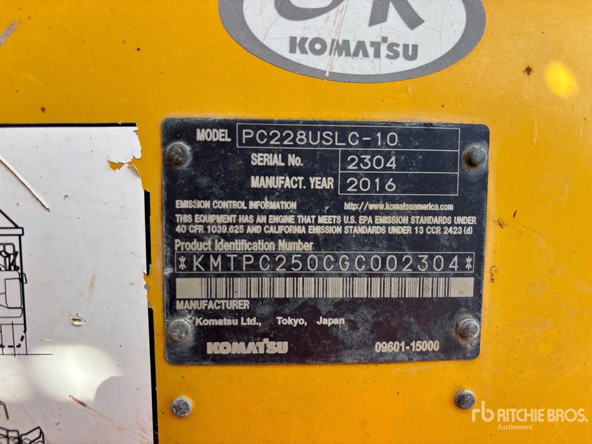 2016 Komatsu PC228USLC-10