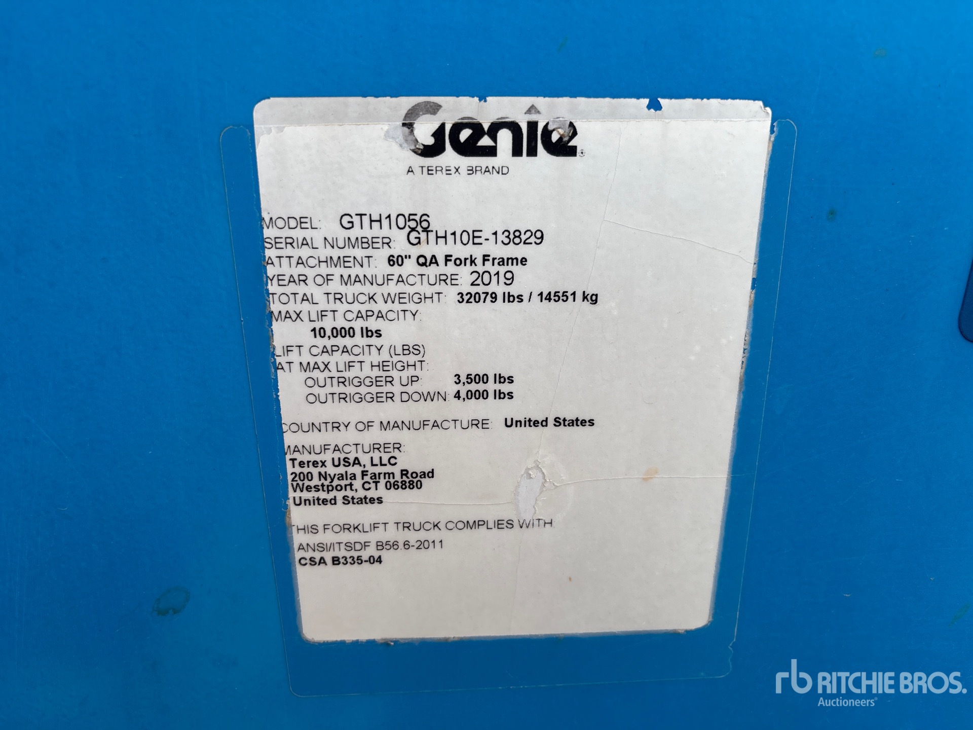 2019 Genie GTH-1056