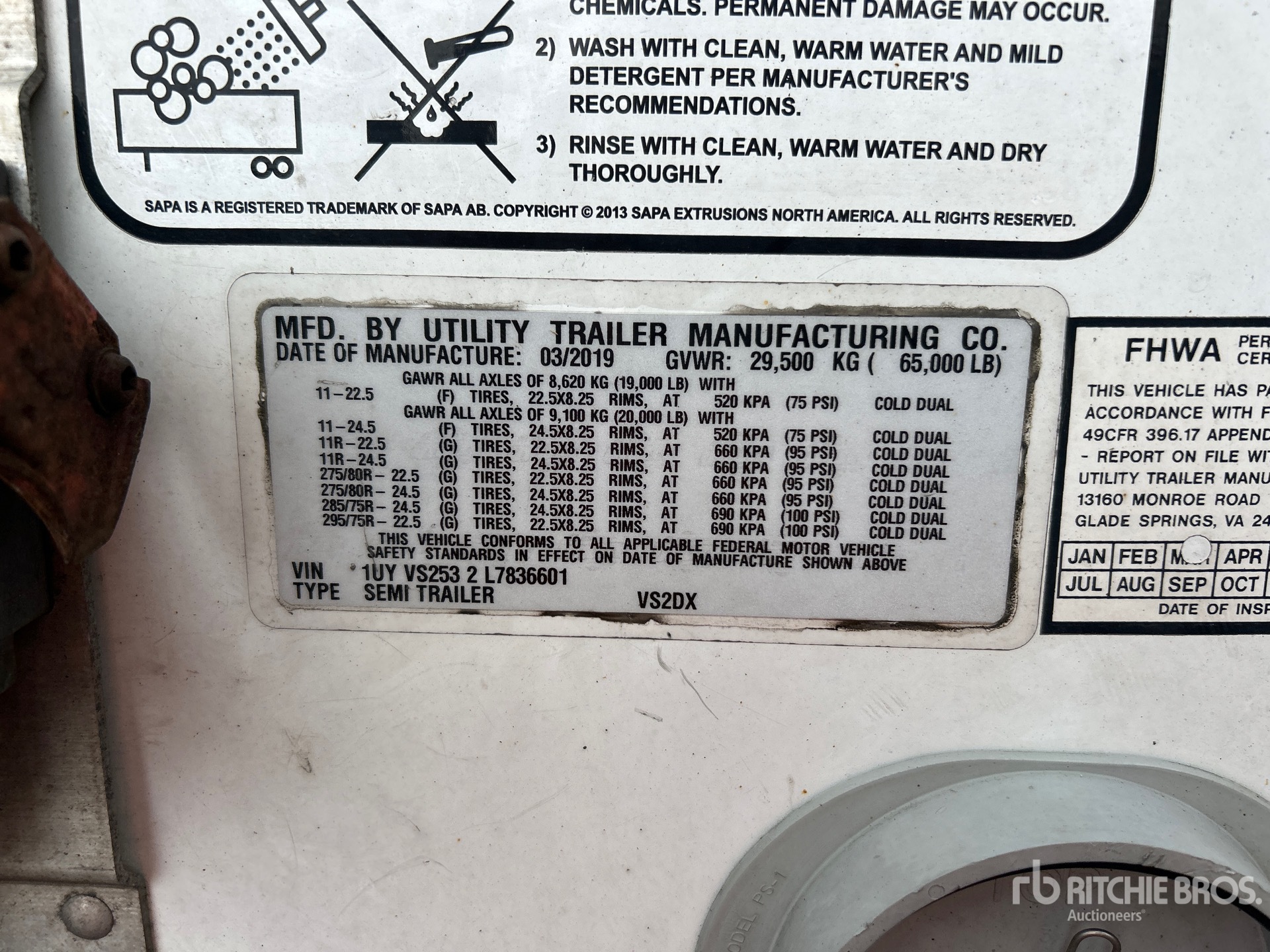 2020 Utility 53 ft x 102 in T/A