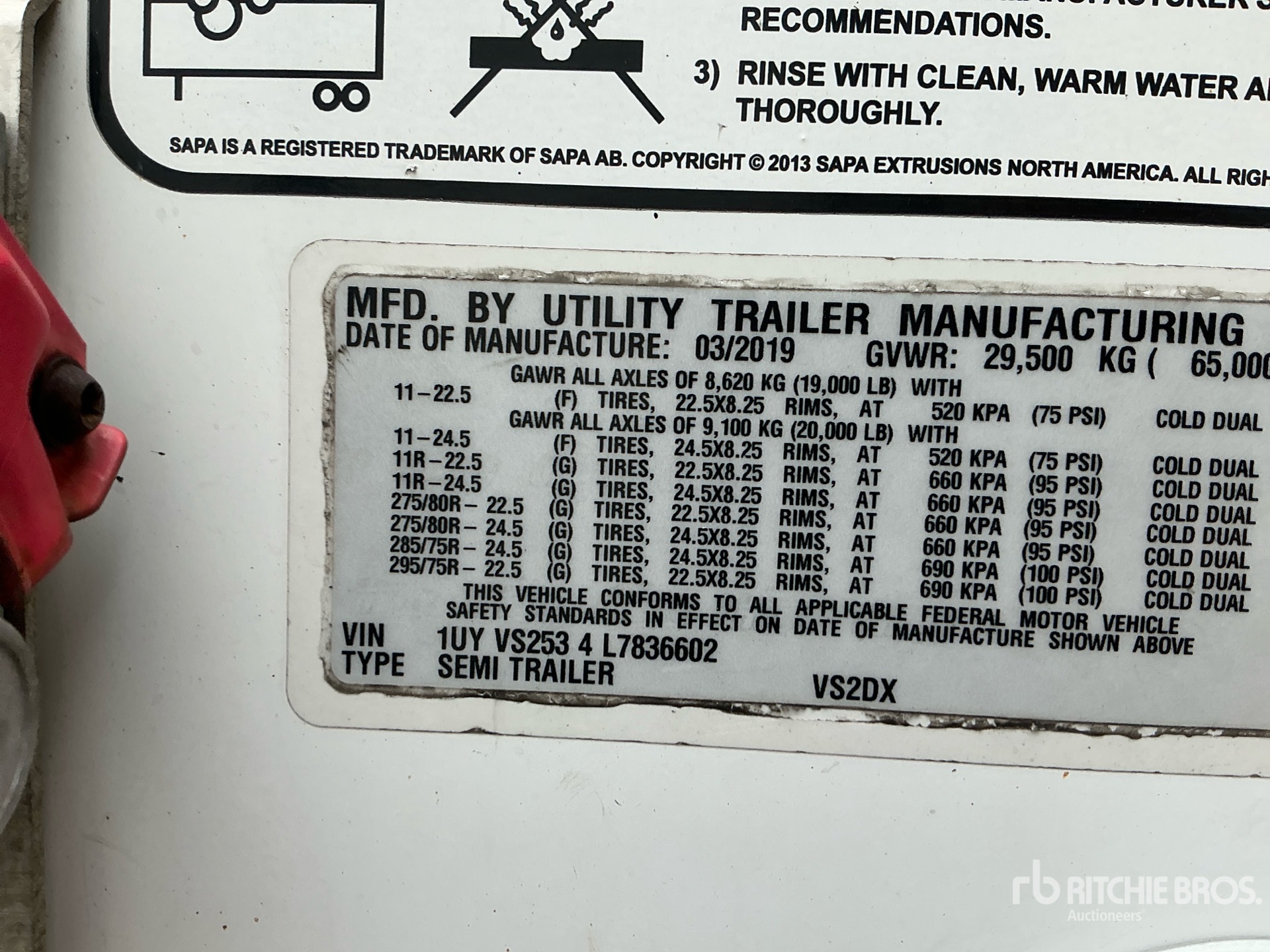 2020 Utility 53 ft x 102 in T/A