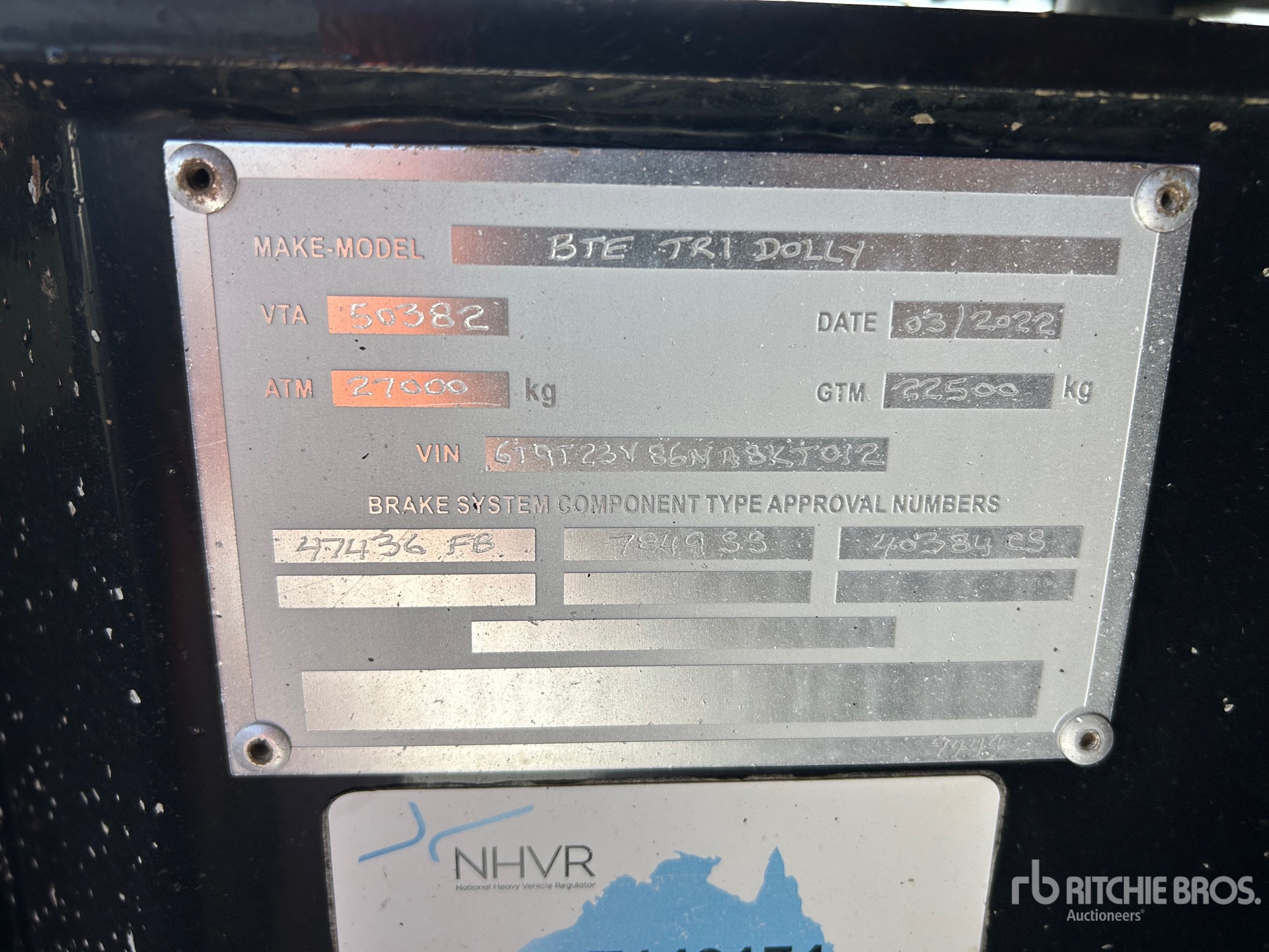 General Appearance with Serial Number / VIN