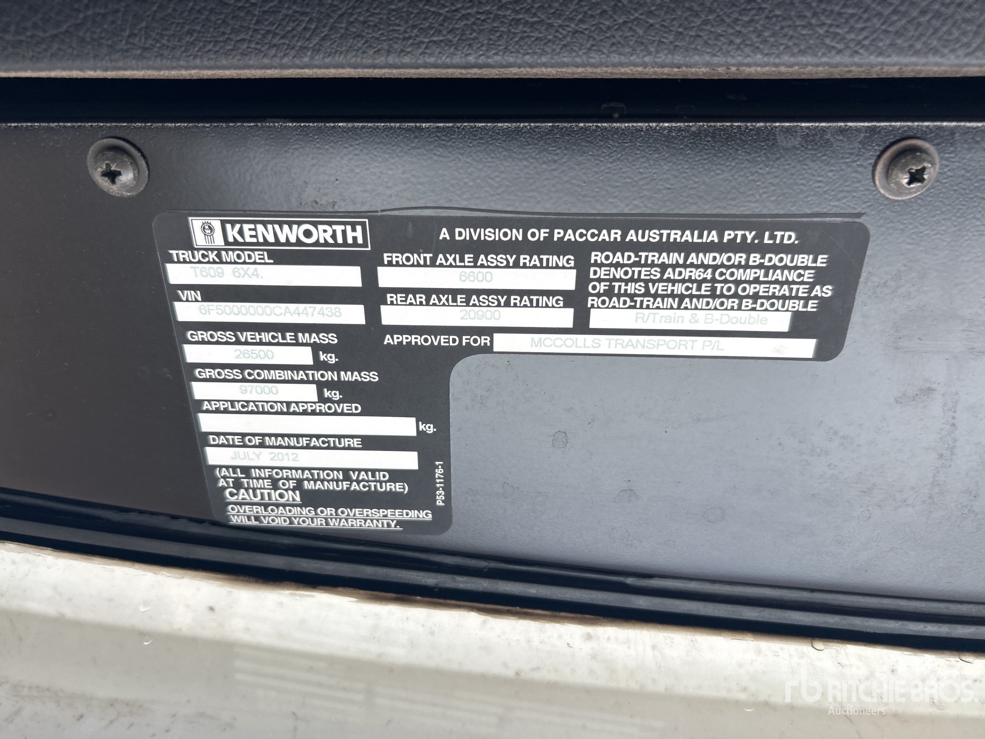 2012 Kenworth T609