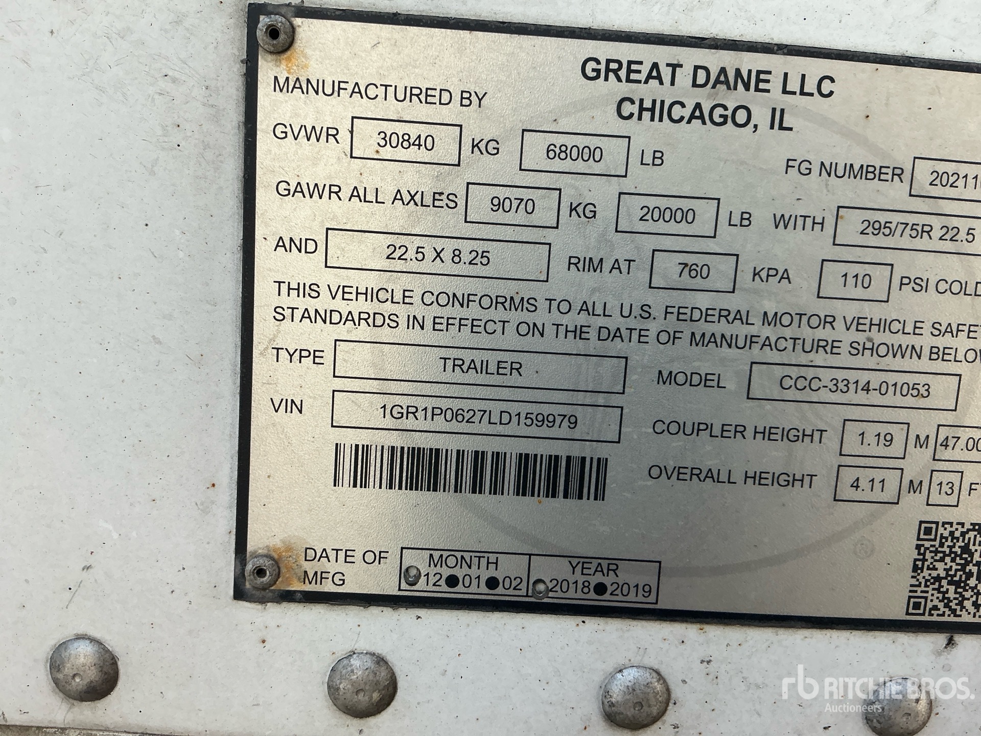 2020 Great Dane 53 FT T/A