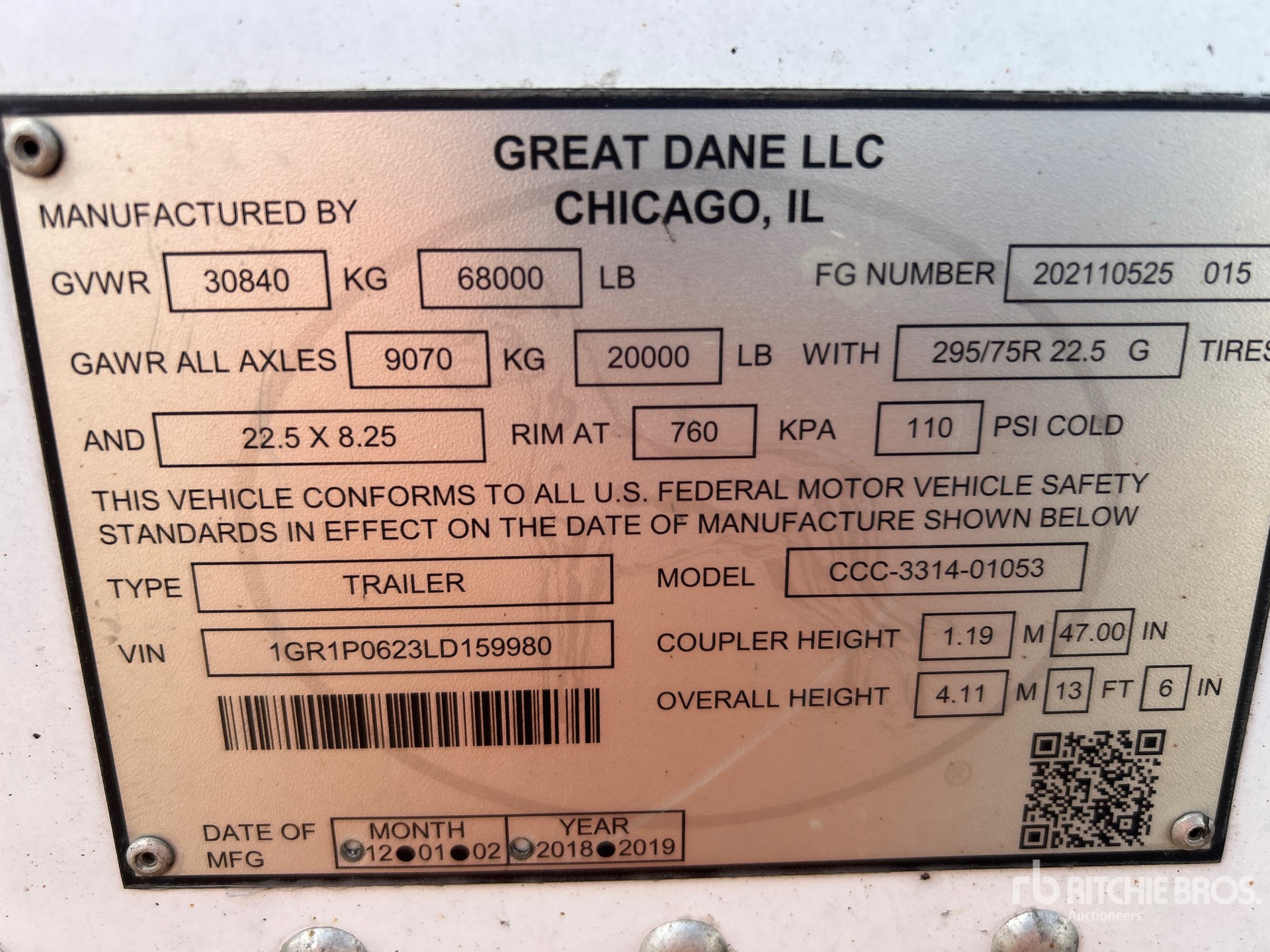 2020 Great Dane 53 FT T/A