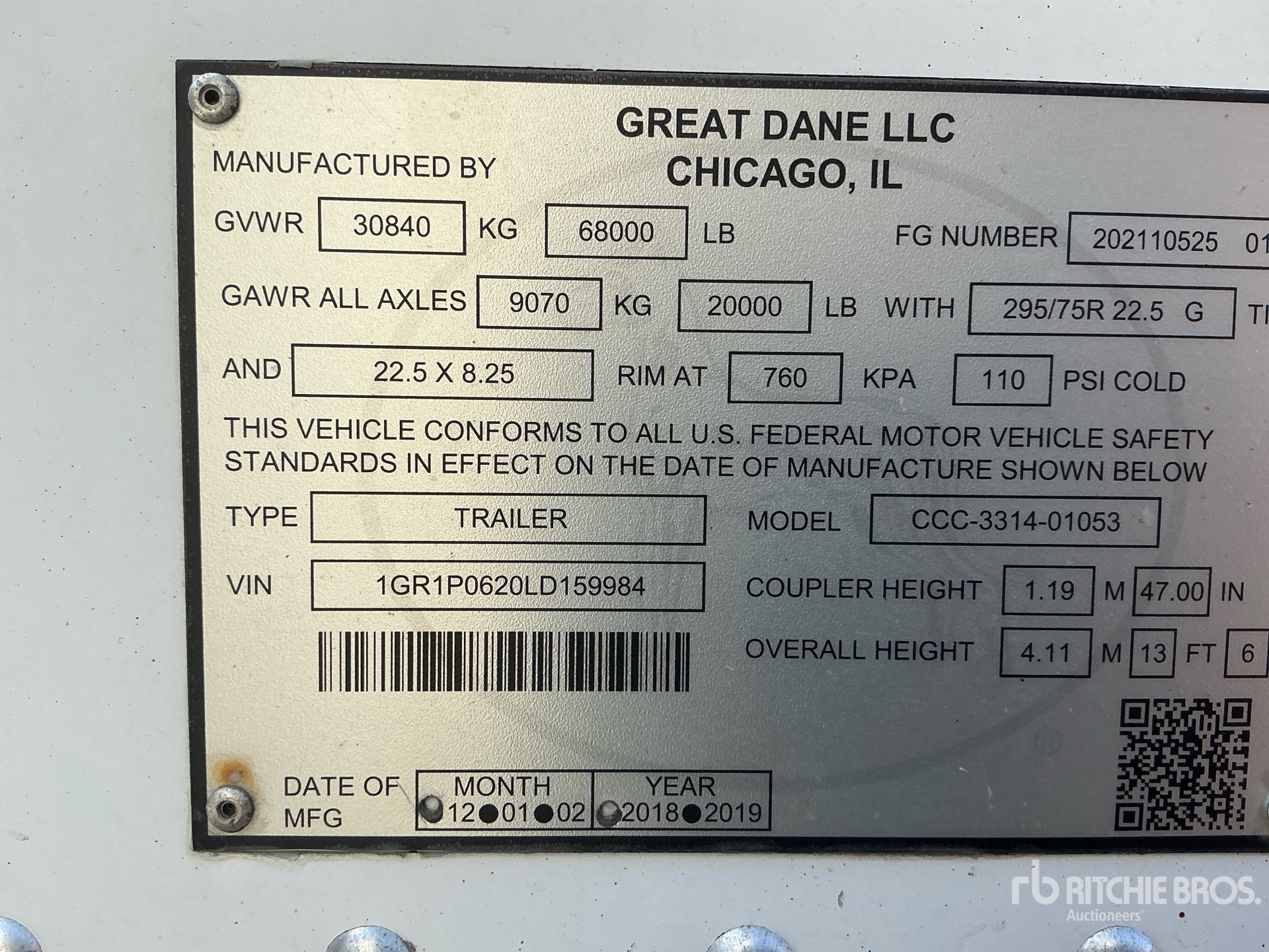 2020 Great Dane 53 FT T/A