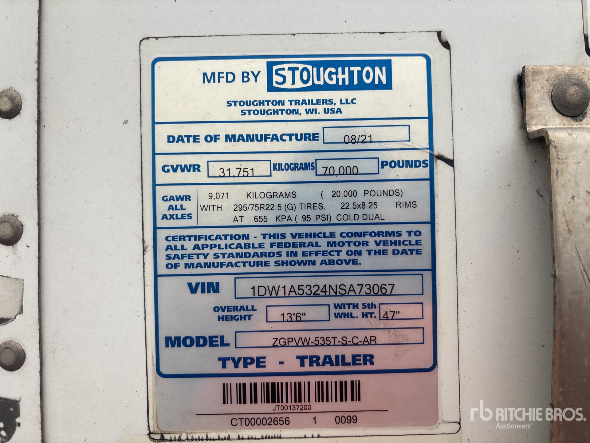 2022 Stoughton ZGPVW-535T-S-C-