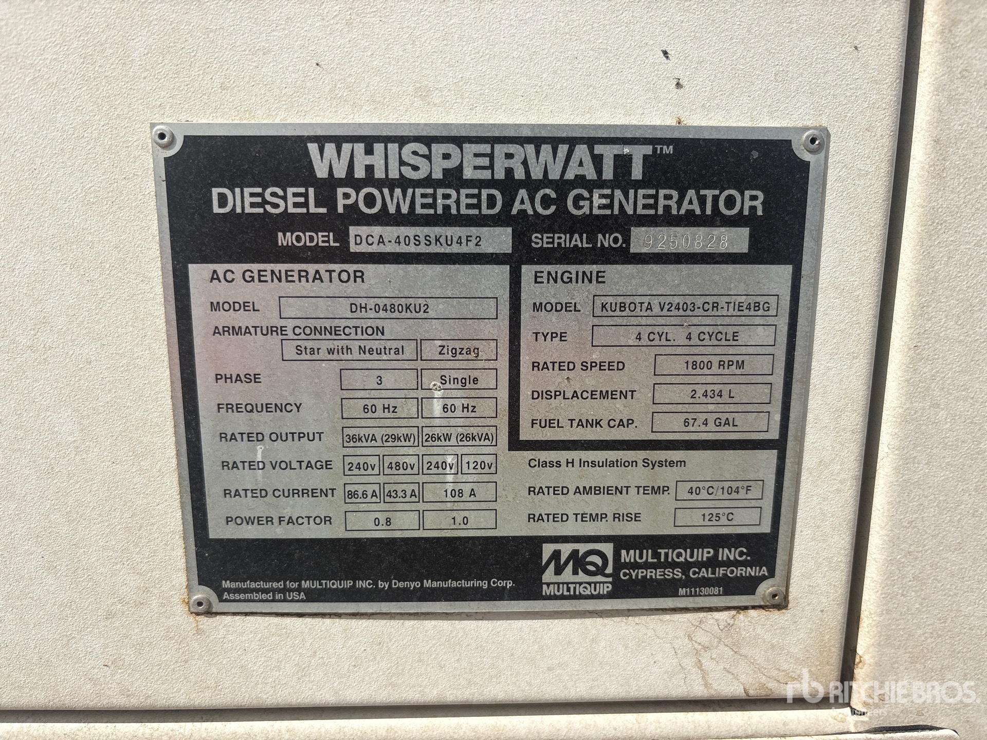 2022 Multiquip DCA40SSKU4F2