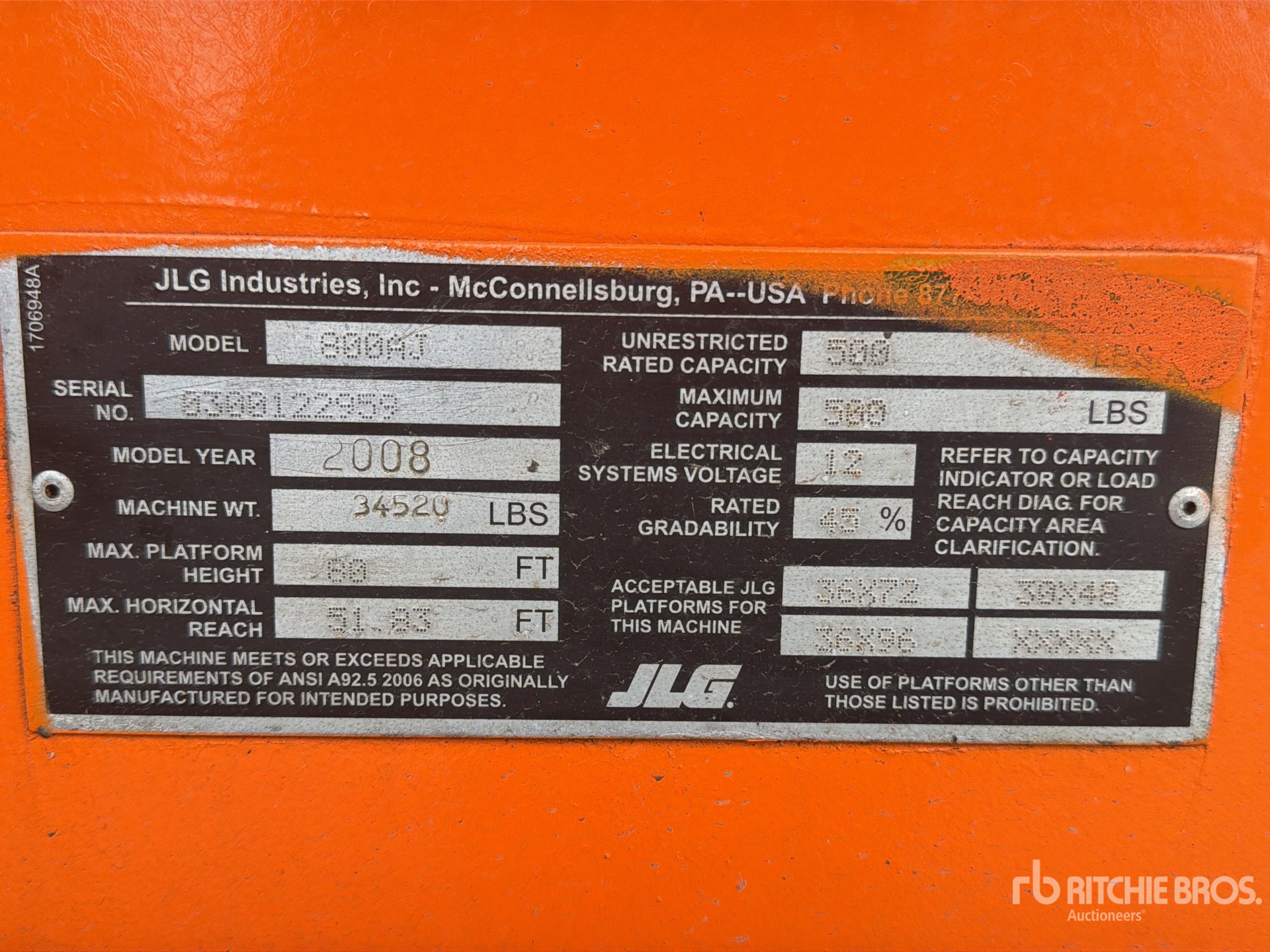 2008 JLG 800AJ