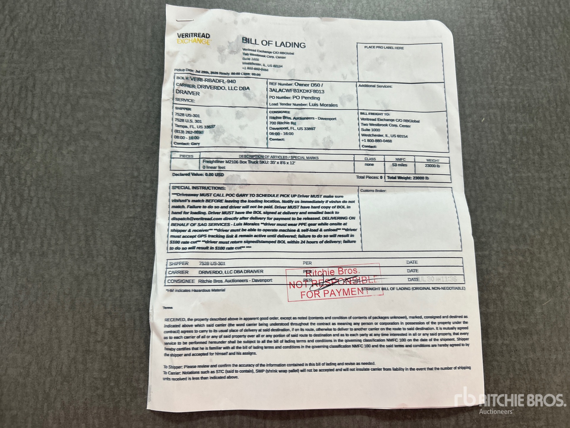 2019 Freightliner M2106