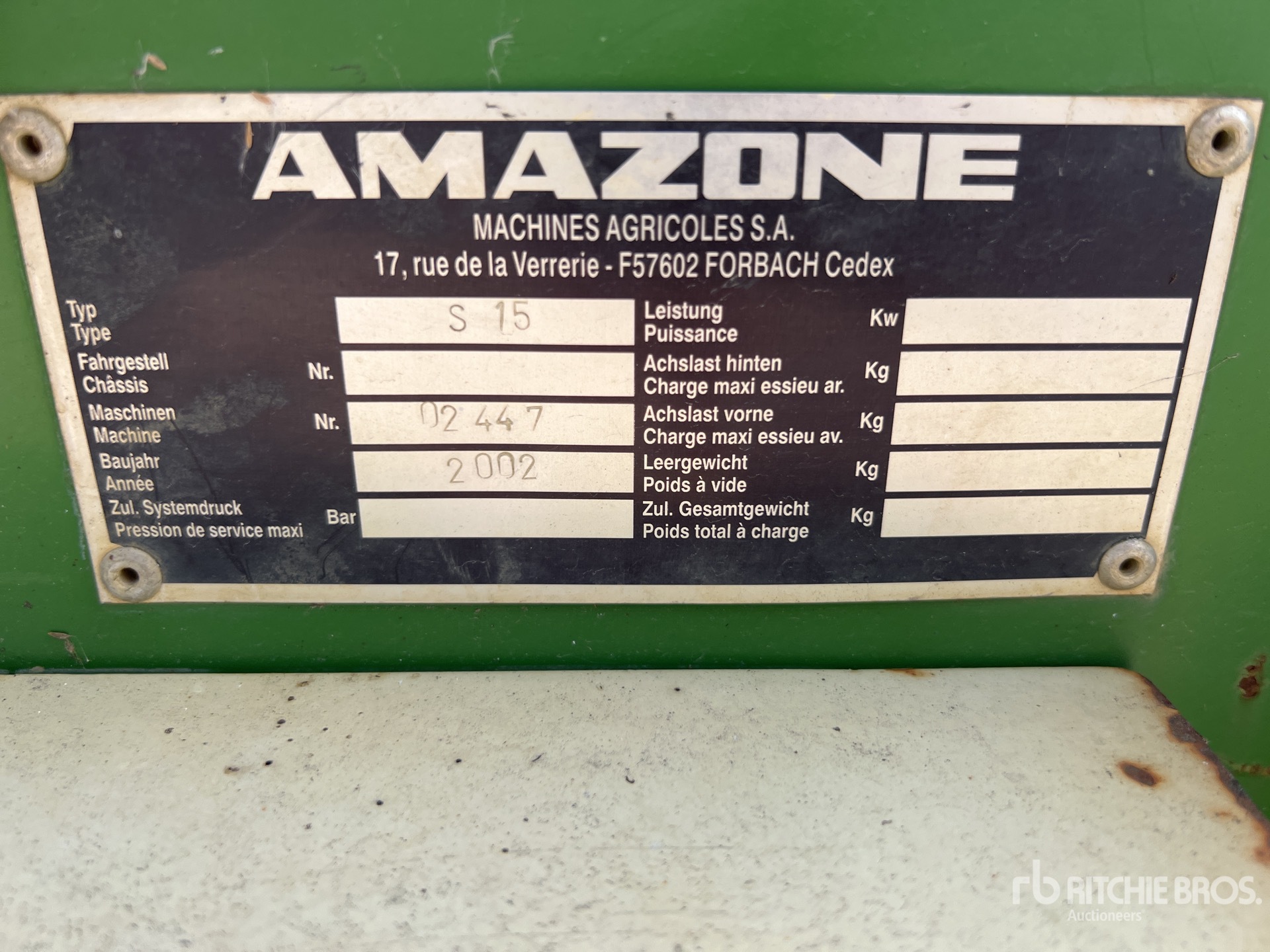 Amazone 1600 mm 3-Point Herse Rotative  ...