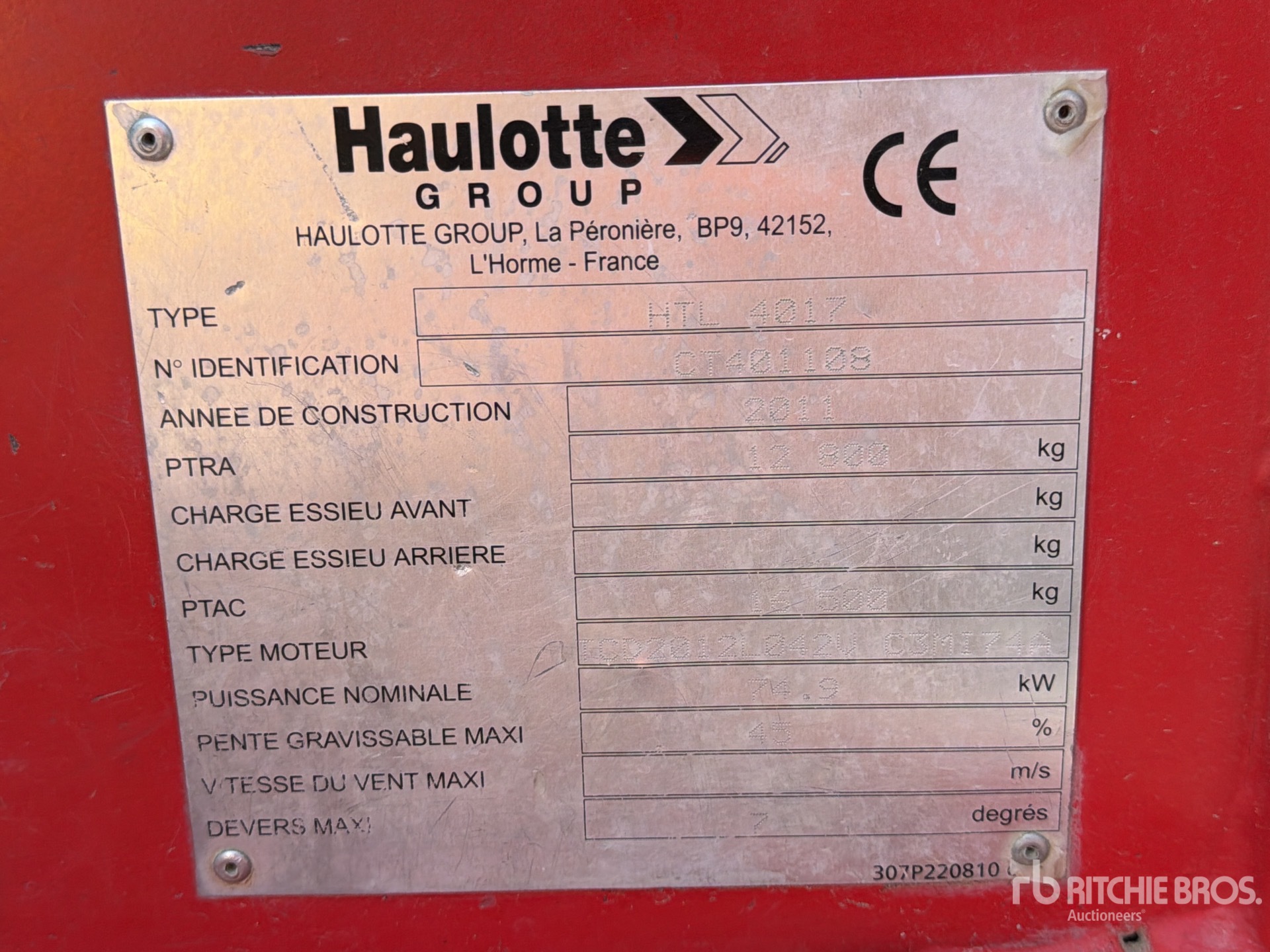 2011 Haulotte HLT4017