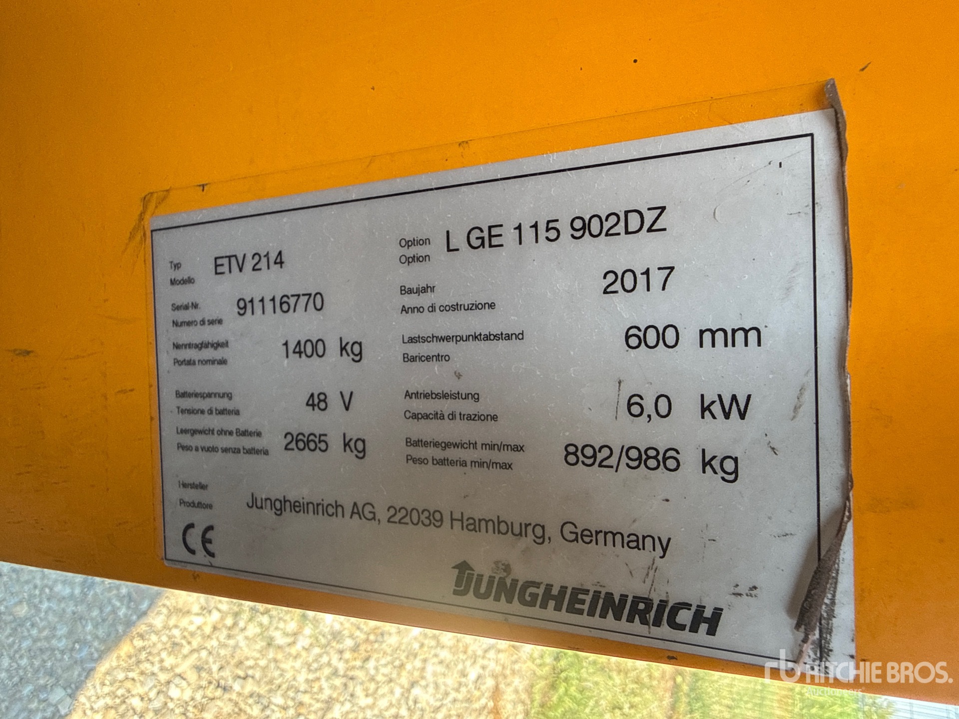 2017 Jungheinrich ETV214
