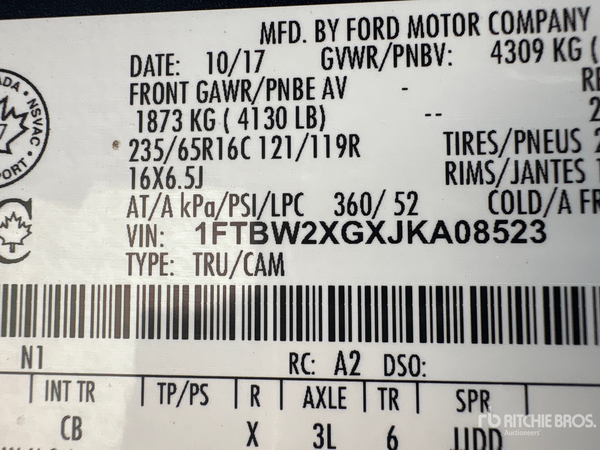 2018 Ford TRANSIT 350