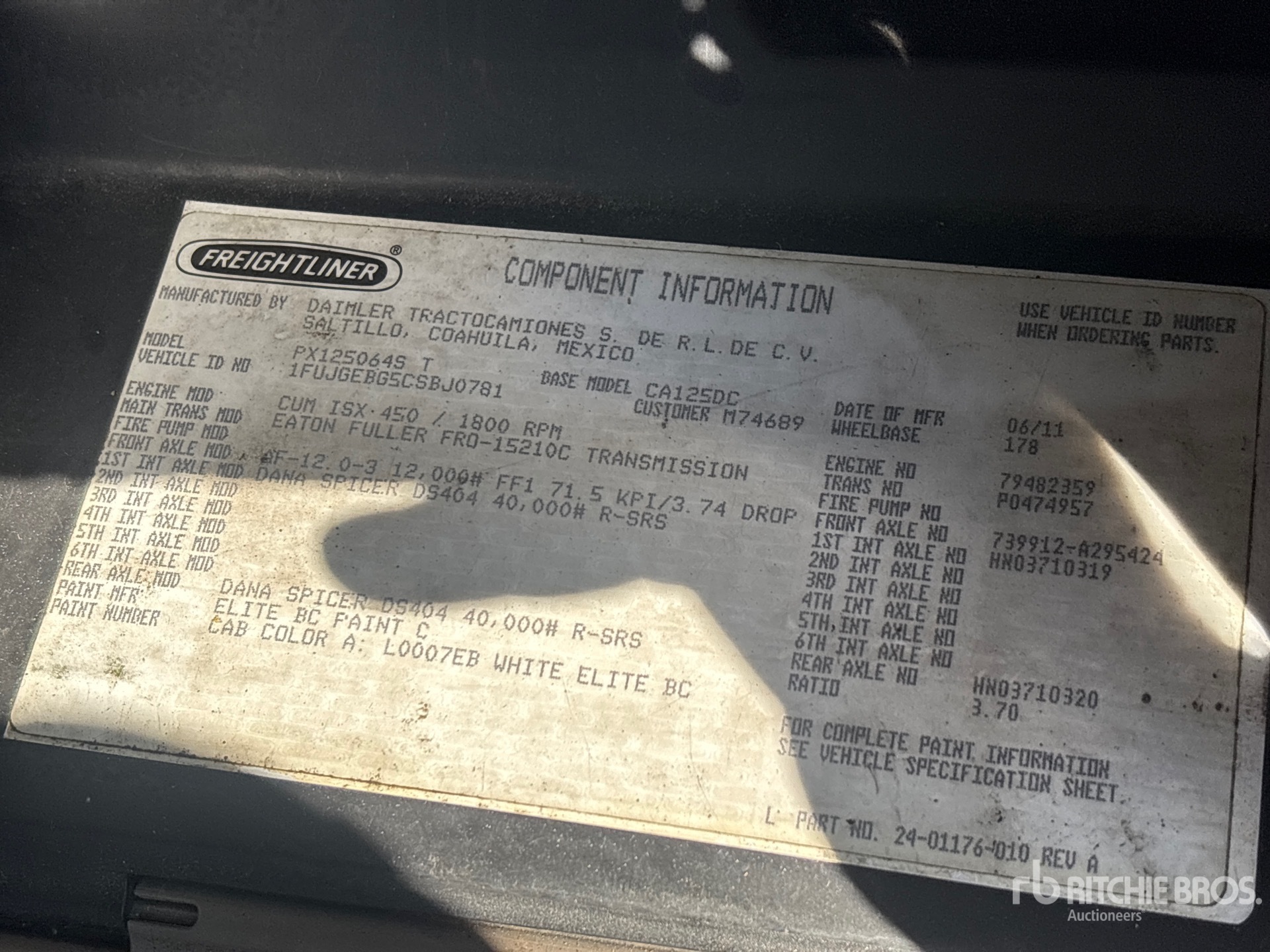 2012 Freightliner CASCADIA