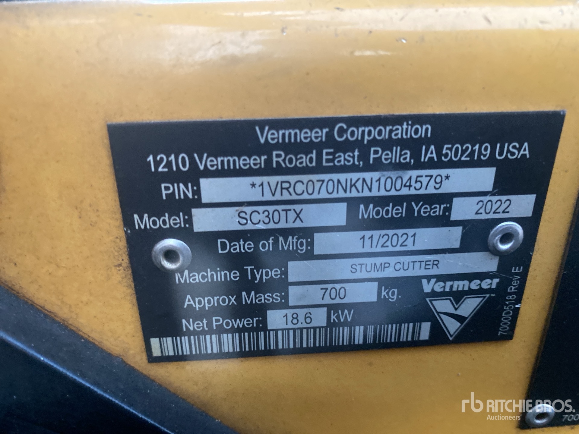 2022 Vermeer SC30TX