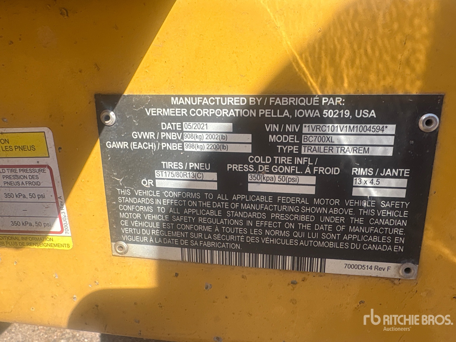2021 Vermeer BC700XL