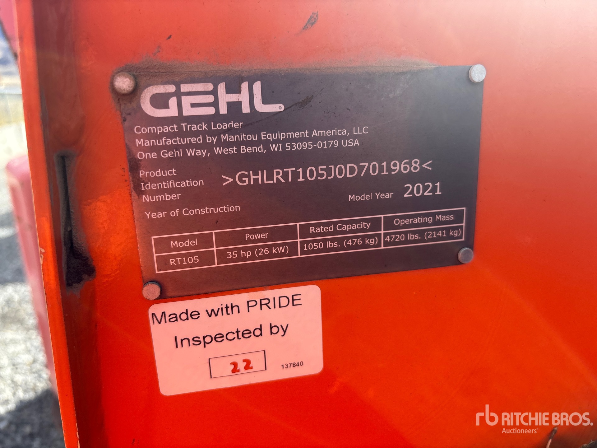 2021 Gehl RT105