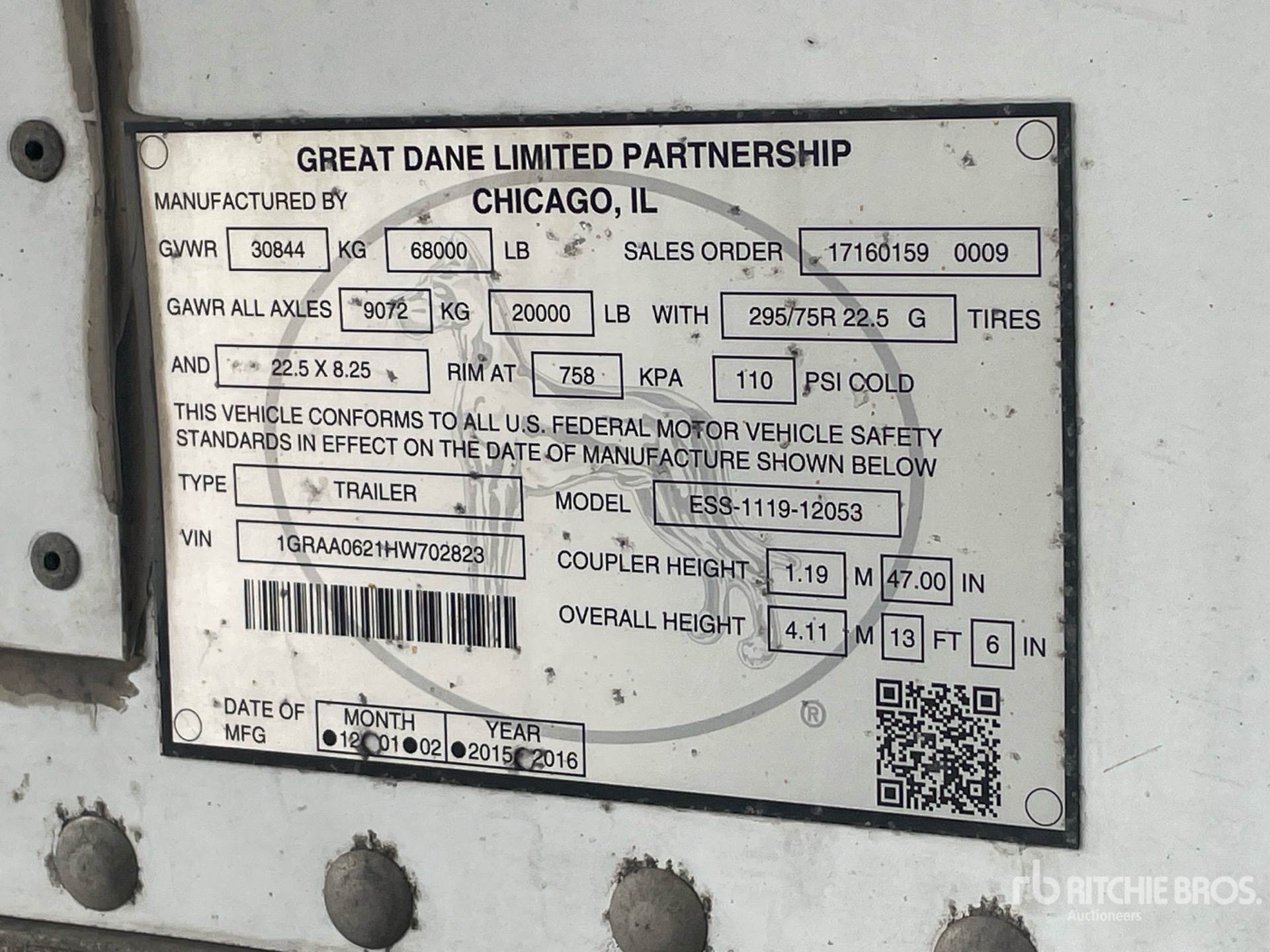 2017 Great Dane 53 ft T/A