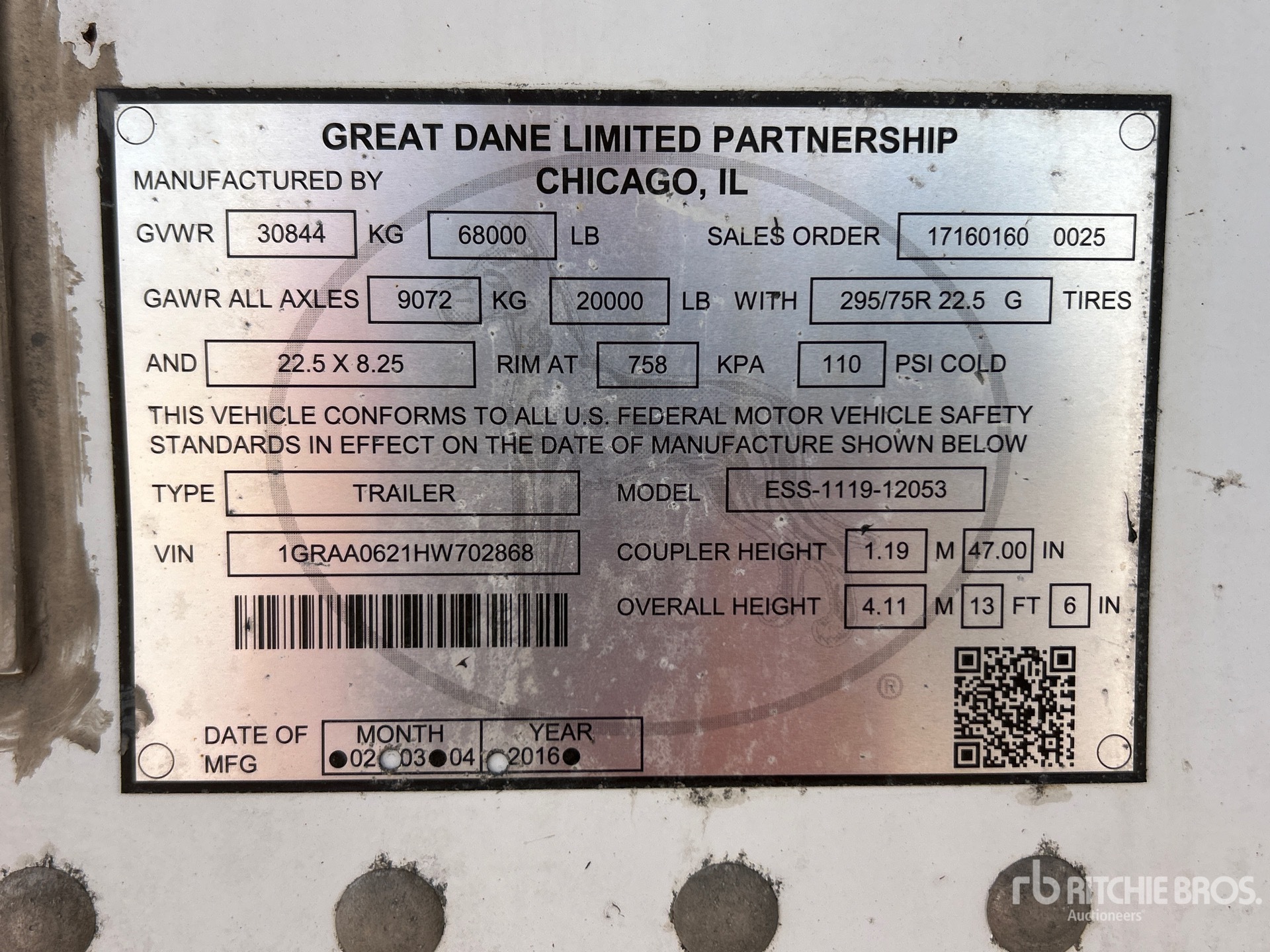 2017 Great Dane 53 ft T/A