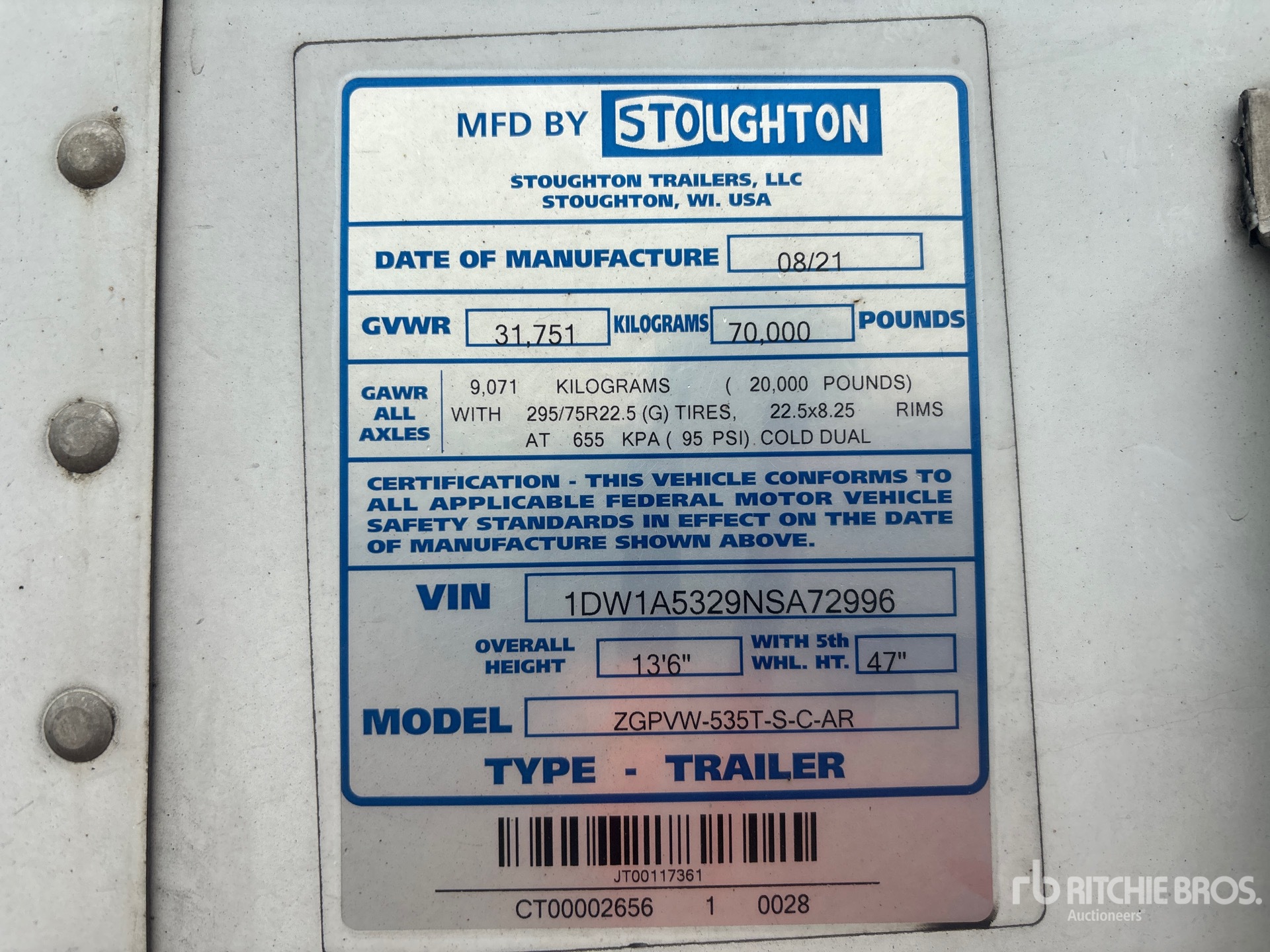 2022 Stoughton ZGPVW-535T-S-C-